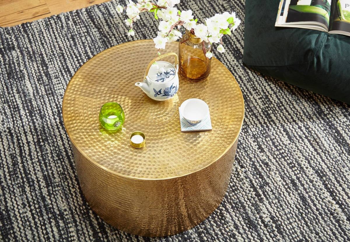 Wohnling Couchtisch gold H: ca. 40 cm