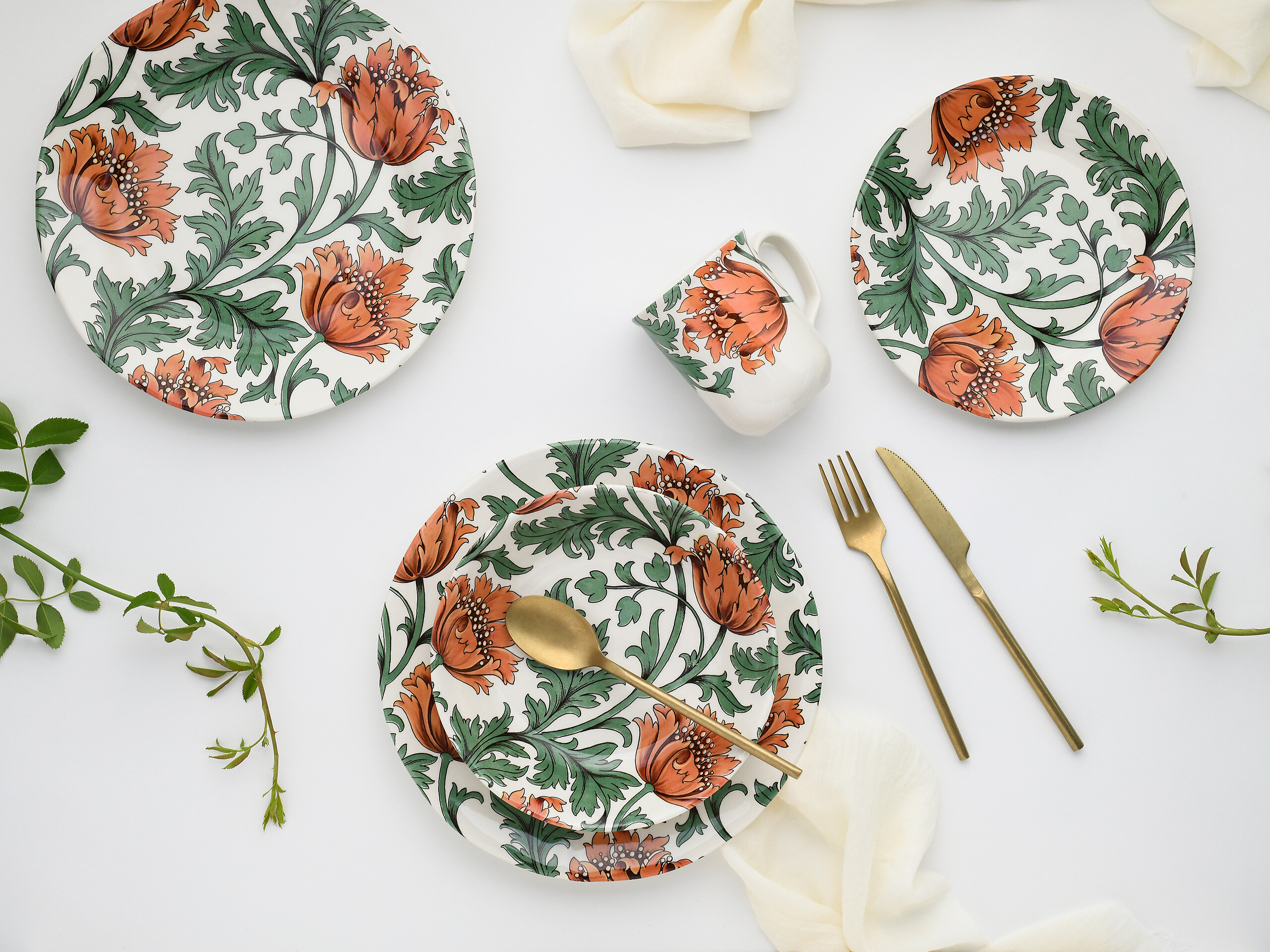 CreaTable Kombiservice Florentina rot Steingut 16 tlg.