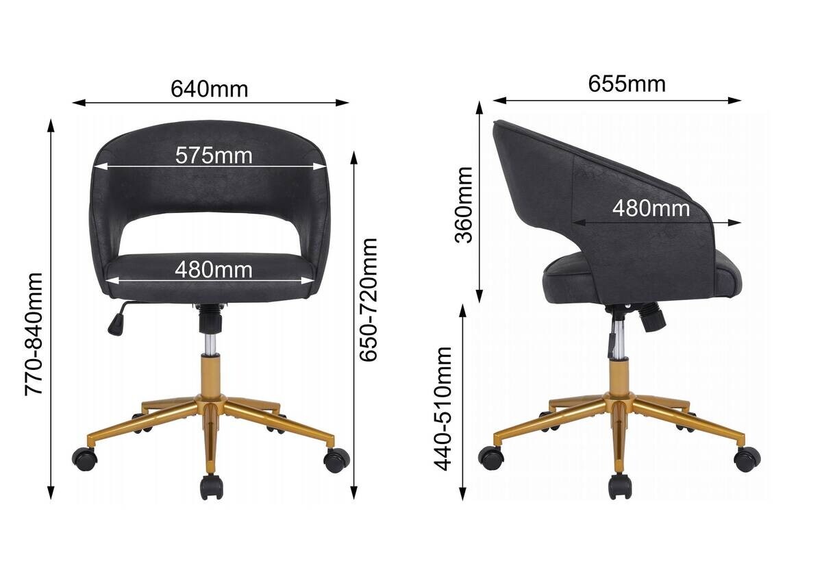 Drehstuhl Andy schwarz Microfaser