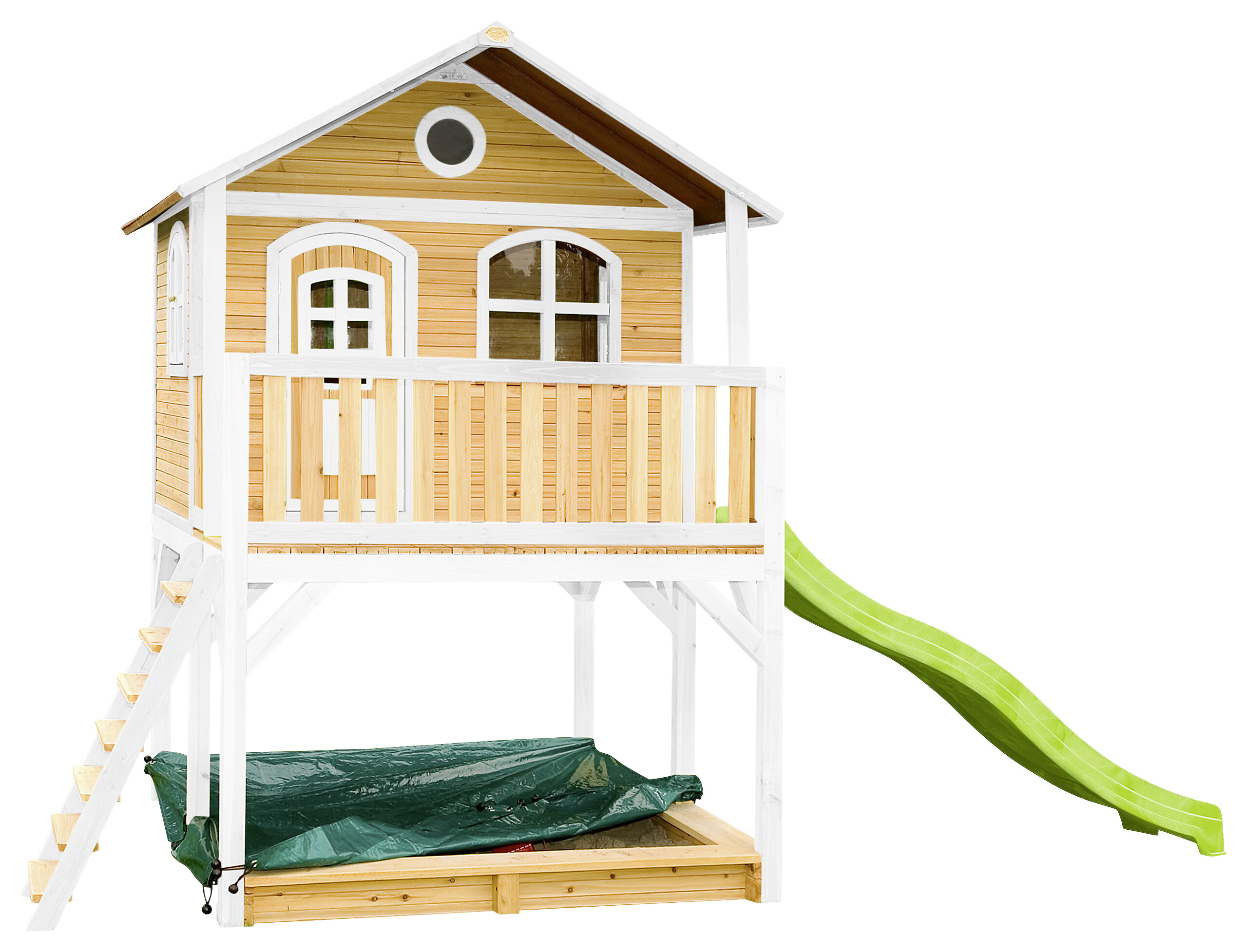 Braun, Lindgruen, Weiss