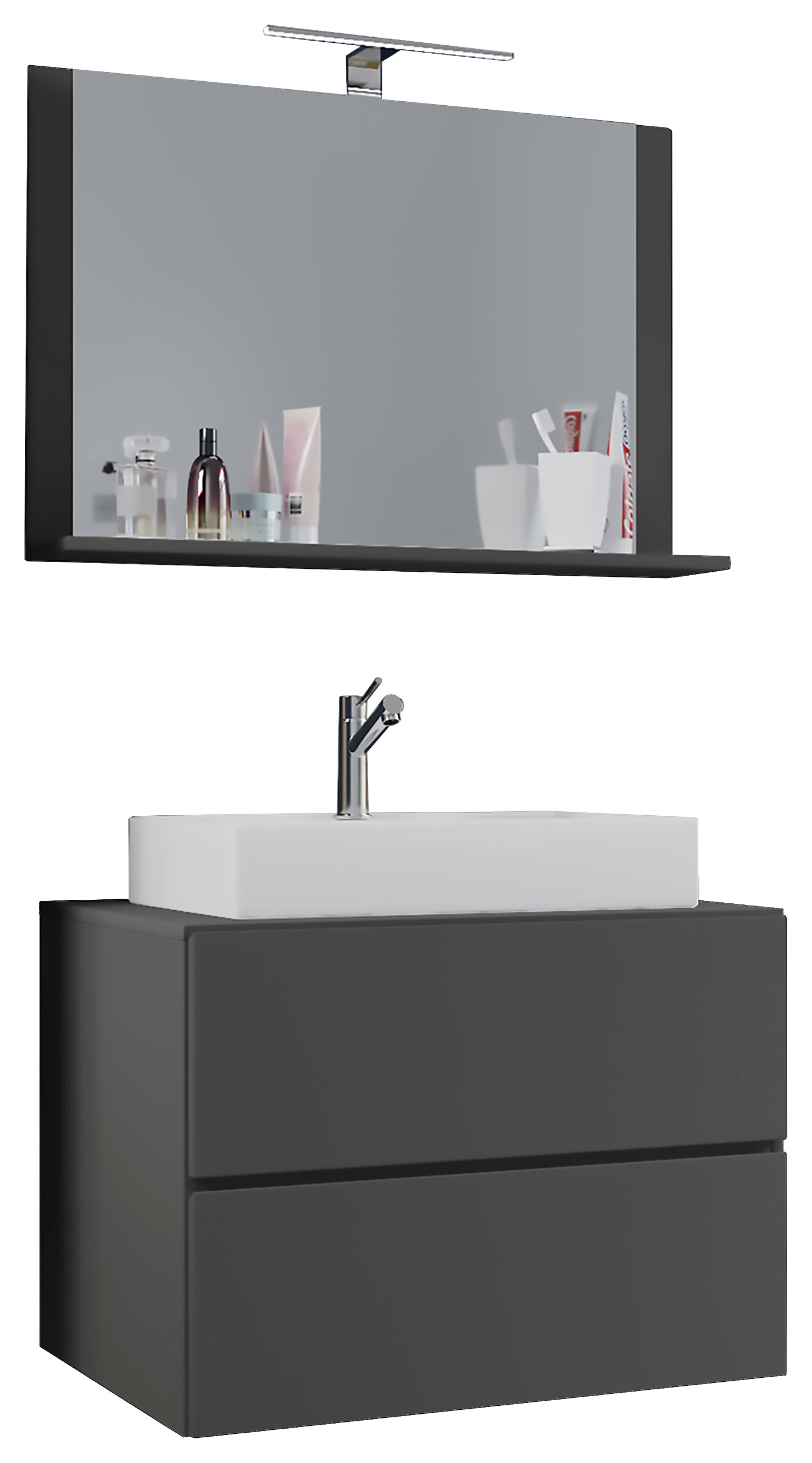 Waschplatz 3tlg-Lendas weiß anthrazit B/H/T: ca. 60x52x52 cm