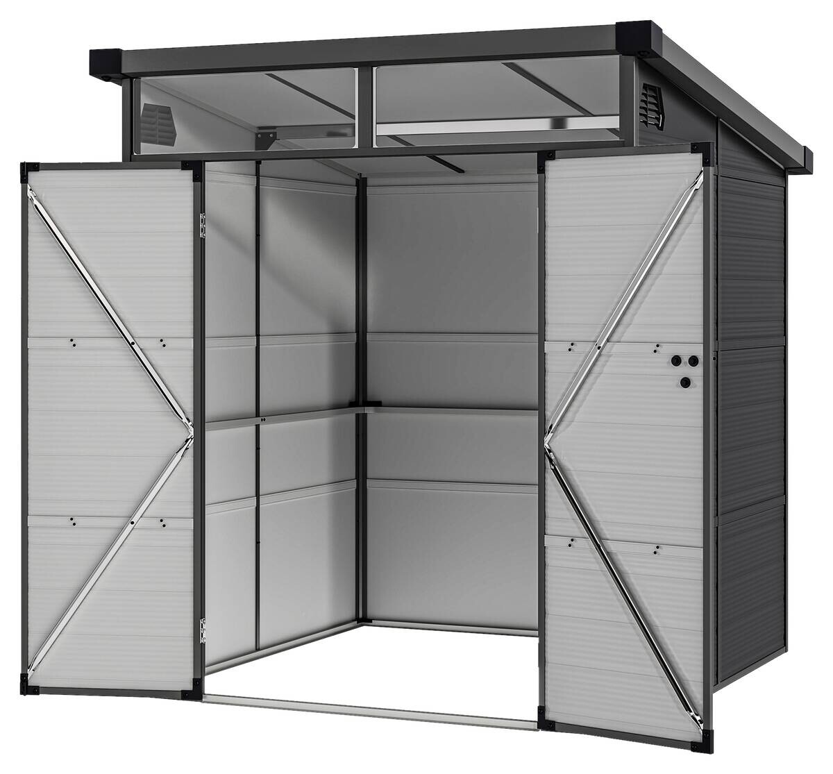 Outsunny Gerätehaus dunkelgrau B/H/L: ca. 190x215x191 cm
