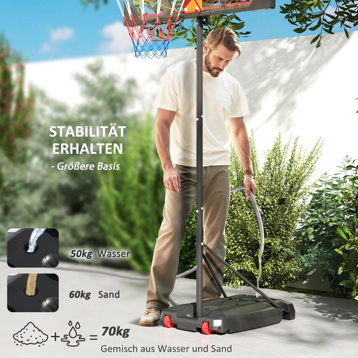 AIYAPLAY Basketballkorb für Kinder rot B/H/L: ca. 53x306x82 cm