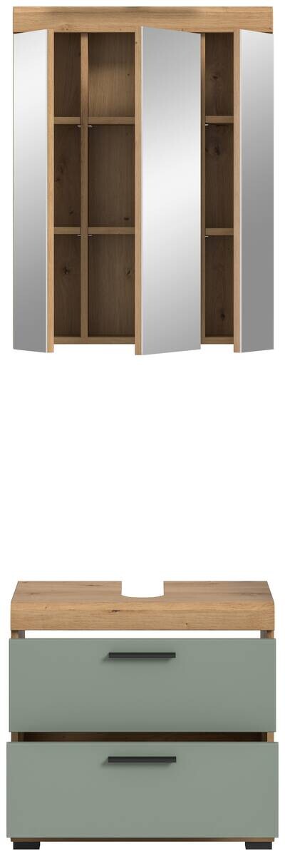 Badezimmer-Set Scout Eiche Artisan Nachbildung salbei Nachbildung B/H/T: ca. 60x191x37 cm