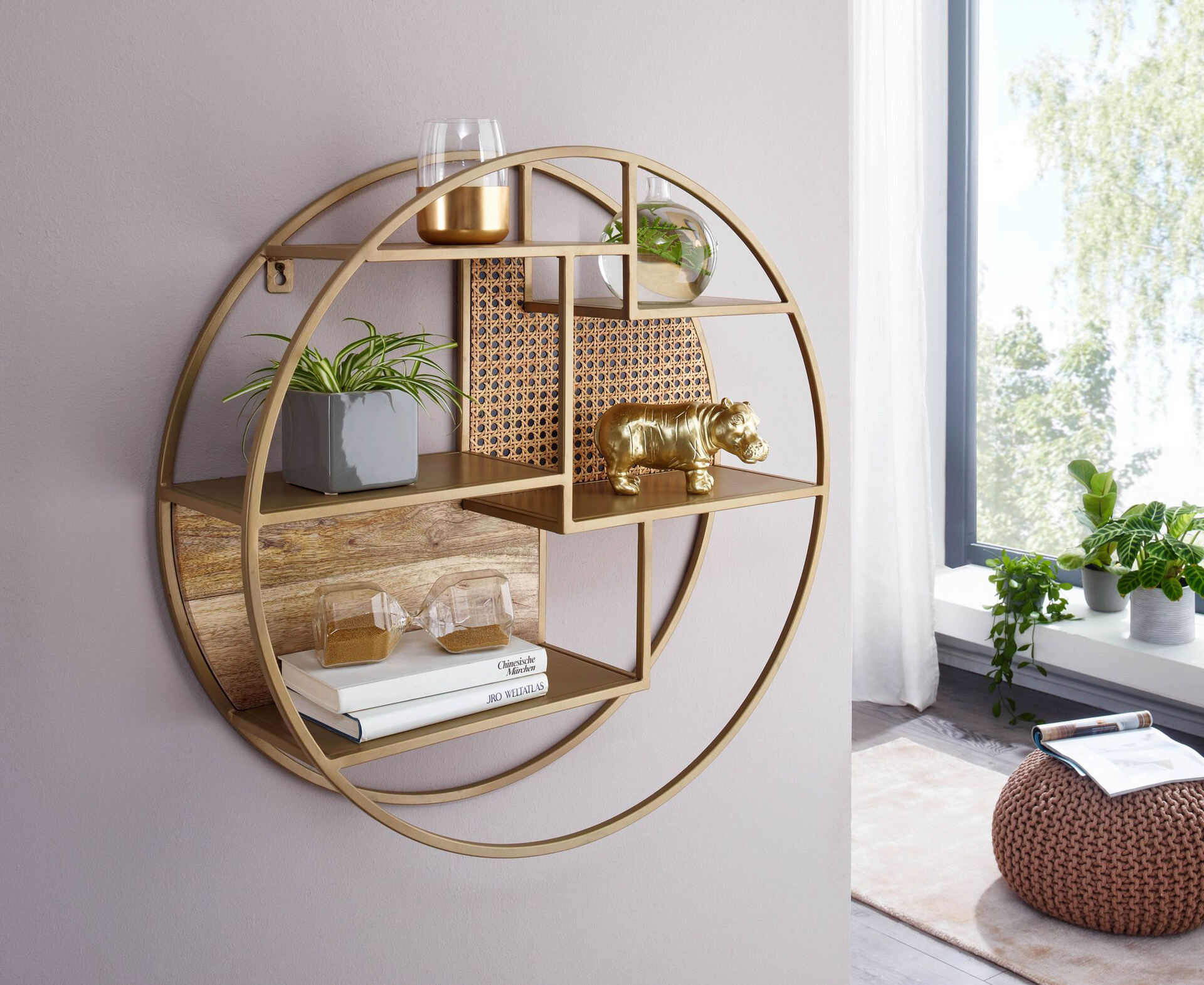 Wandregal messing pulverbeschichtet natur B: ca. 62 cm