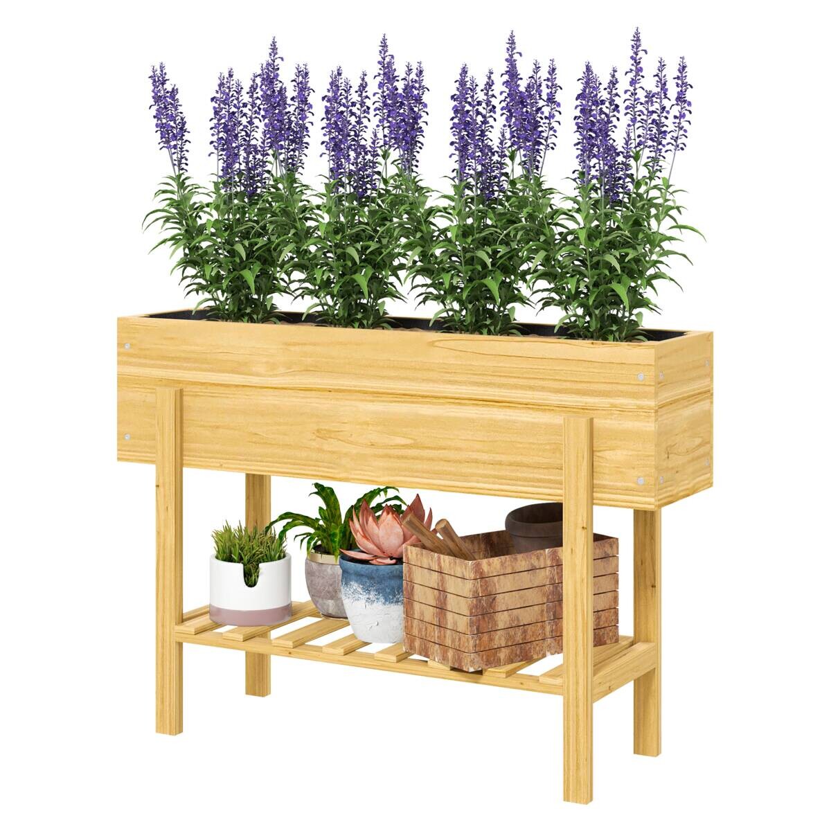 Outsunny Hochbeet natur B/H/L: ca. 30x70,5x100 cm