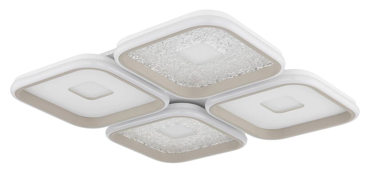 GLOBO LED-Deckenleuchte weiß Opal sand Metall Kunststoff B/H/L: ca. 54x7,8x54 cm 1 Brennstellen