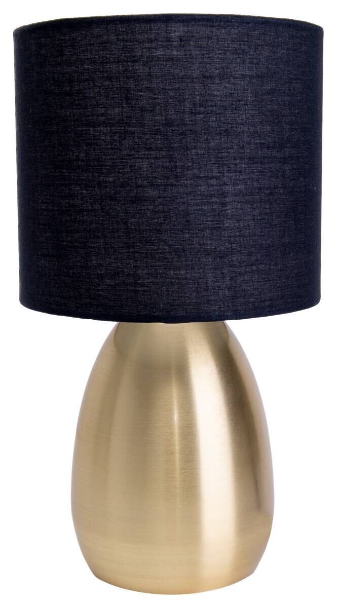 Näve Leuchten Tischleuchte 3189658 gold Metall Textil Kunststoff B/H/T: ca. 17,5x32,5x17,5 cm E14 1 Brennstellen