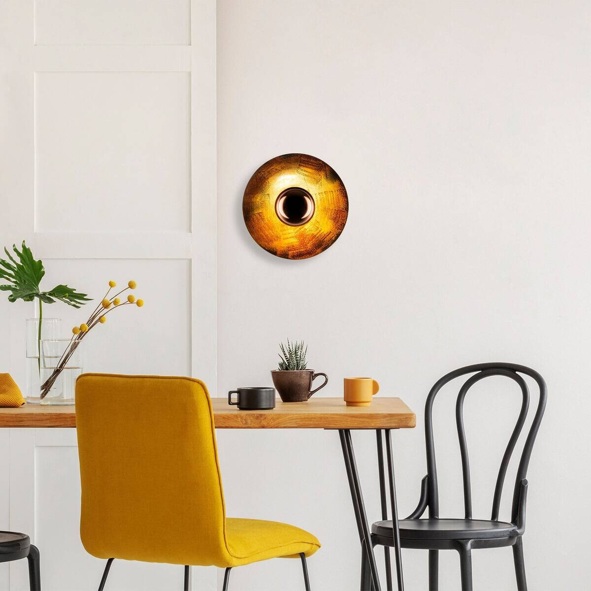 Opviq Wandleuchte Kurt Kupfer Metall B/H/T/L/D: ca. 28x26x28x28x28 cm G9 1 Brennstellen