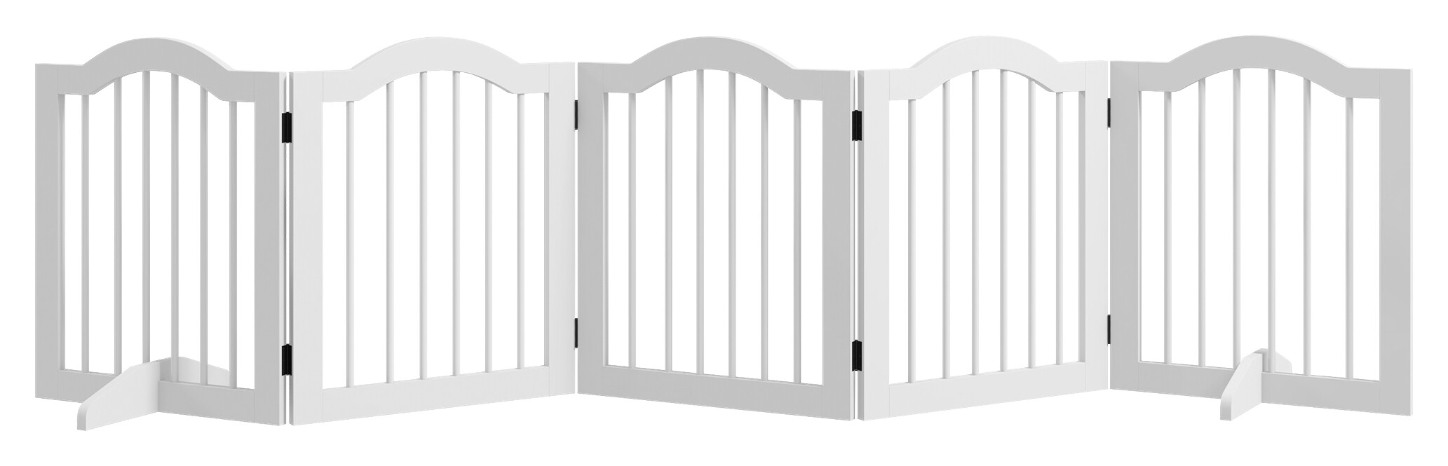 PawHut Hunde-Absperrgitter weiß MDF B/H/L: ca. 29,5x61x254,5 cm