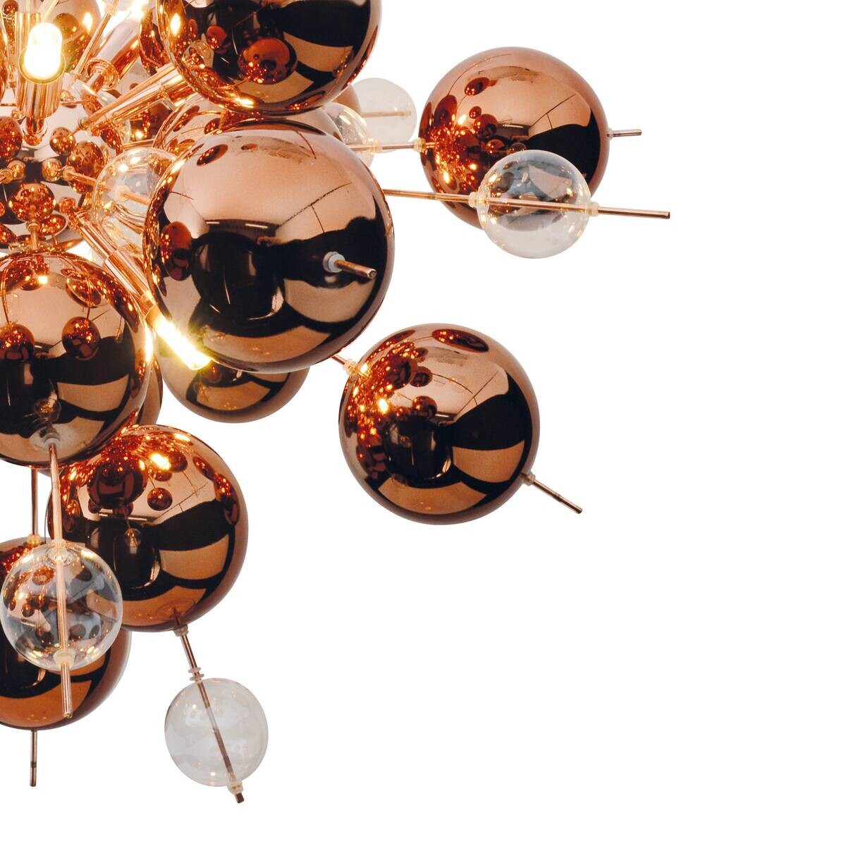 Näve Leuchten Pendelleuchte 7026447 Kupfer Glas Metall B/H/T: ca. 65x150x65 cm G9 10 Brennstellen