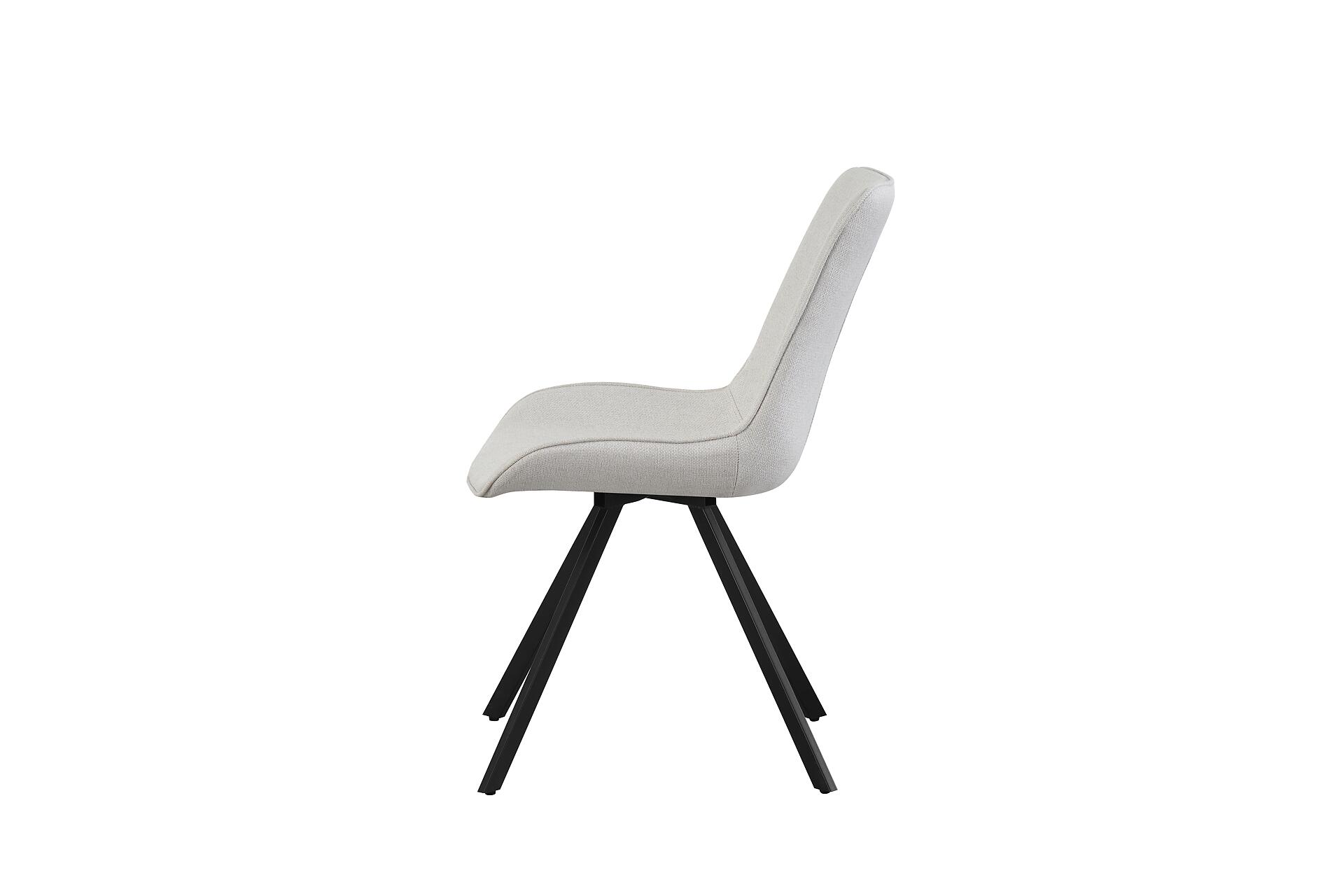 Drehstuhl EMILIA, 2er Set creme Webstoff B/H/T: ca. 52x85x61 cm