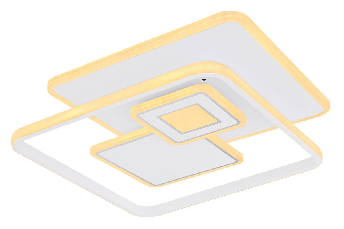 GLOBO Deckenleuchte weiß Metall Aluminium Acryl B/H/T: ca. 50,3x6x50,3 cm 1 Brennstellen