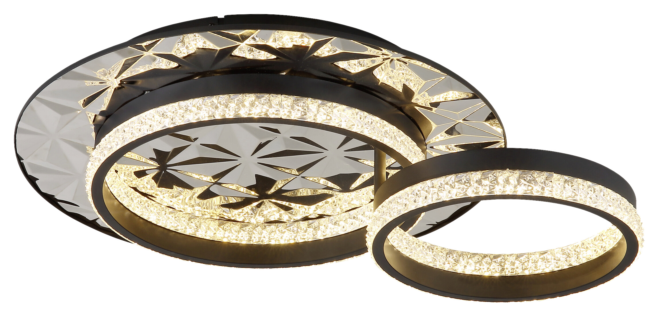 POCOline LED-Deckenleuchte Biagio schwarz Chrom Metall Acryl B/H/L: ca. 40x14x50 cm