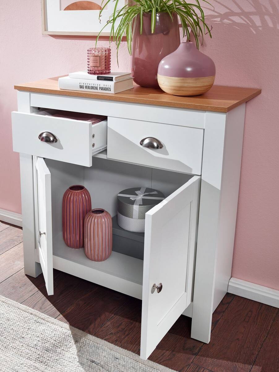 Sideboard weiß buche Nachbildung Alu B/H/T: ca. 79x81x34,5 cm