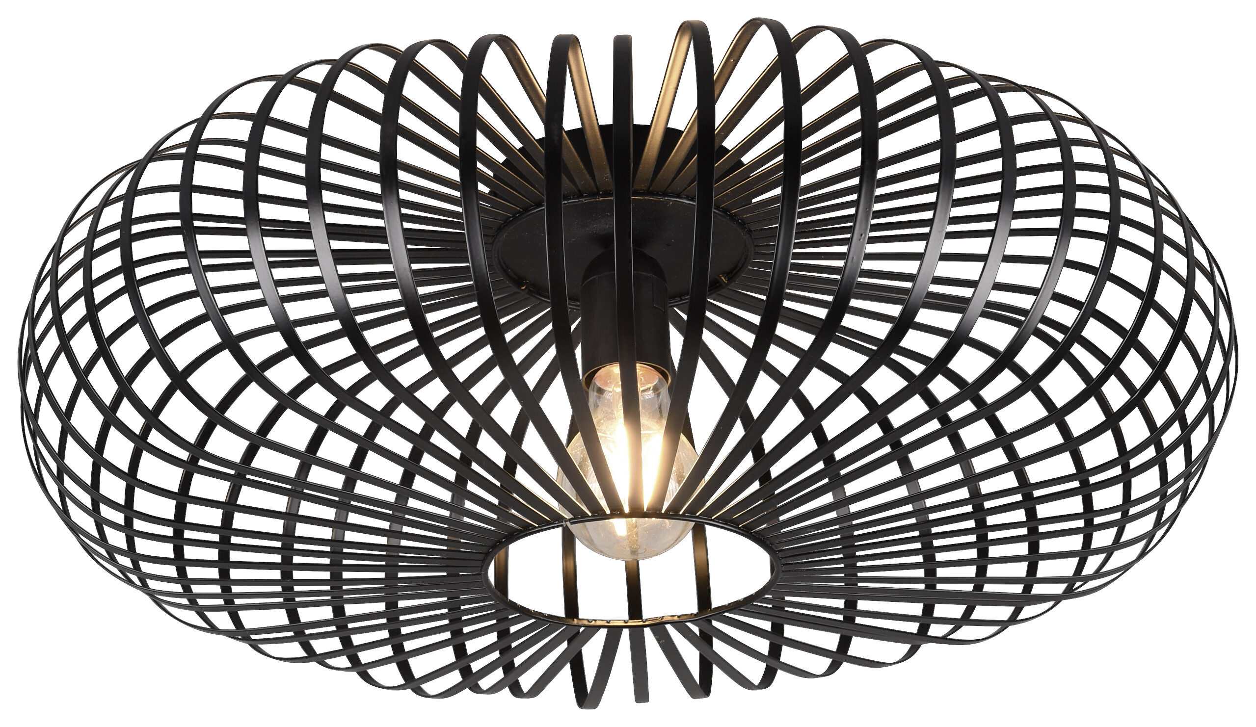 TRIO Deckenleuchte Johann mattschwarz Metall H/D: ca. 18x50 cm 1 Brennstellen