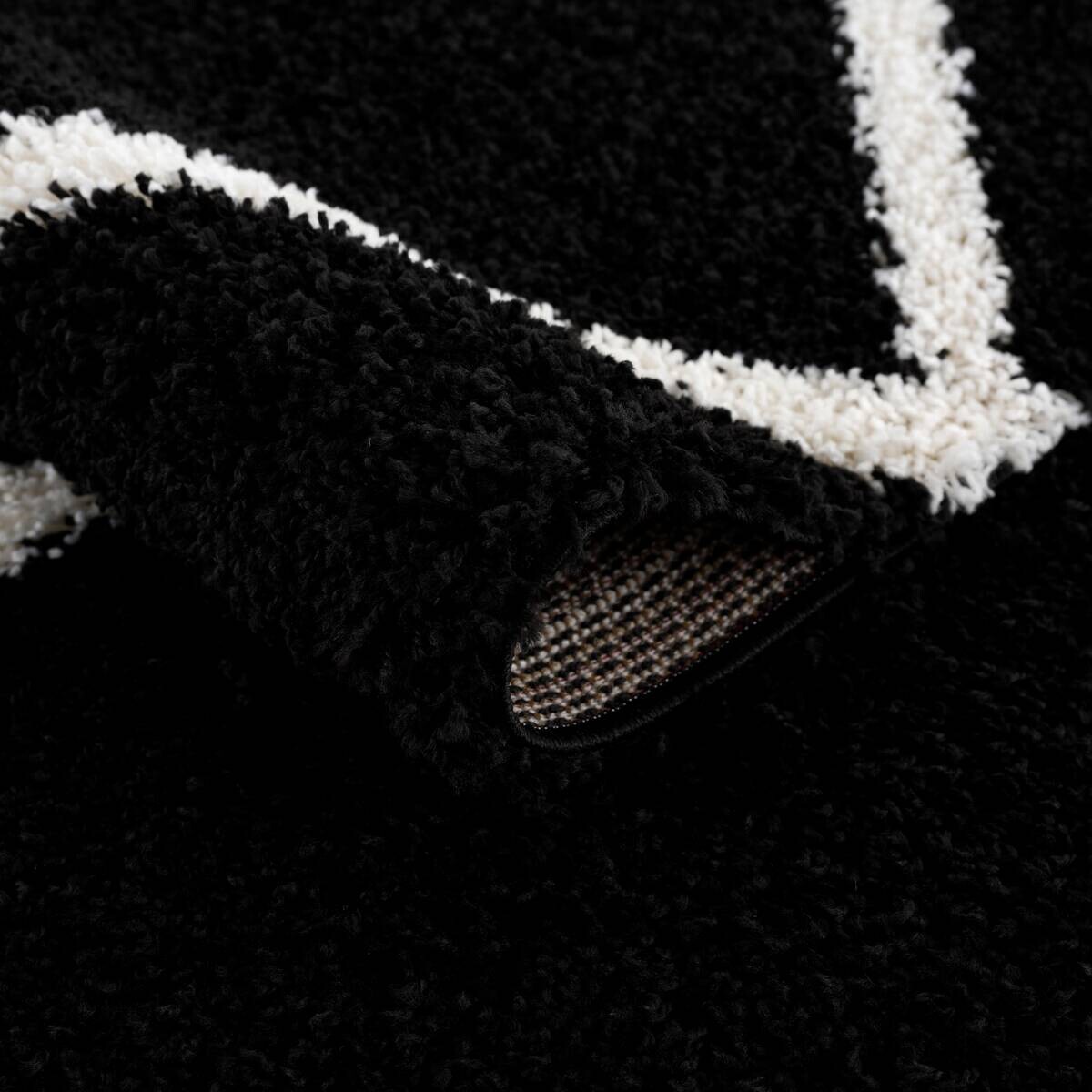 Sanat Hochflorteppich MADRID schwarz D: ca. 200 cm