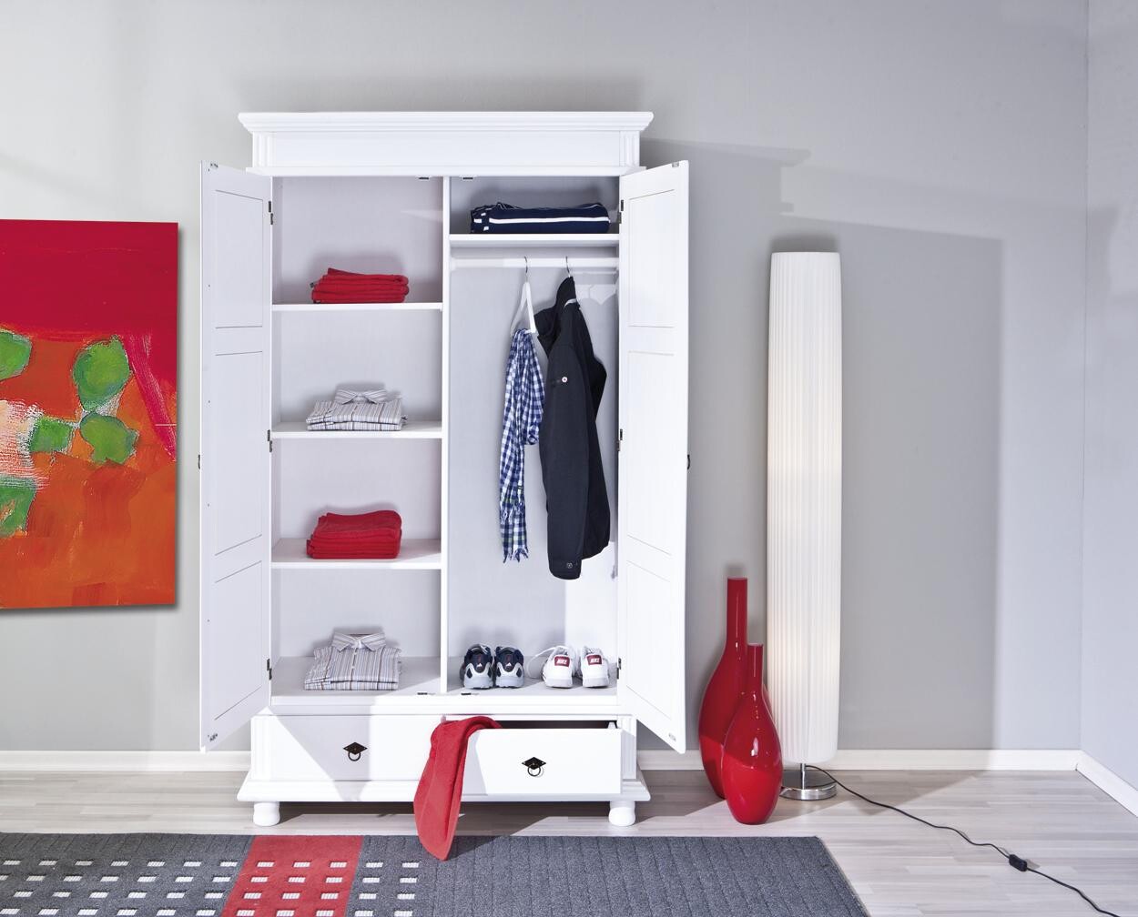 Kleiderschrank Danz weiß B/H/T: ca. 116x199x57 cm