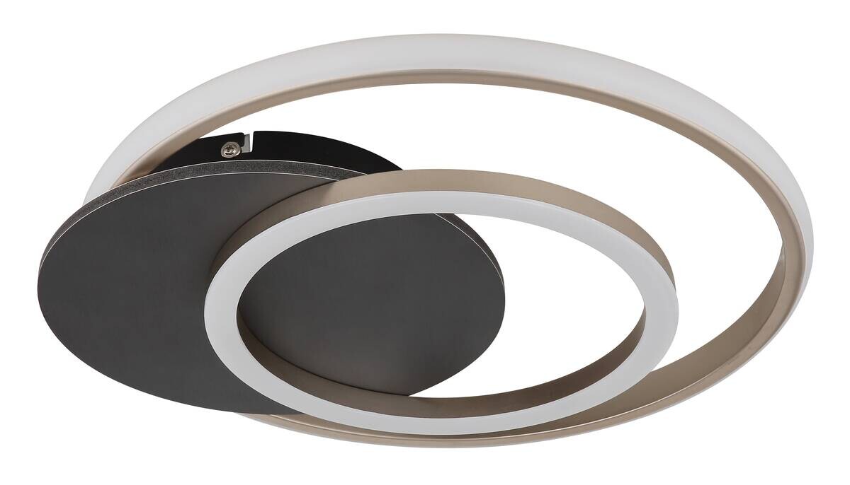 GLOBO LED-Deckenleuchte Julio champagner Opal grau Kunststoff MDF B/H/L: ca. 38x6,5x36 cm 1 Brennstellen