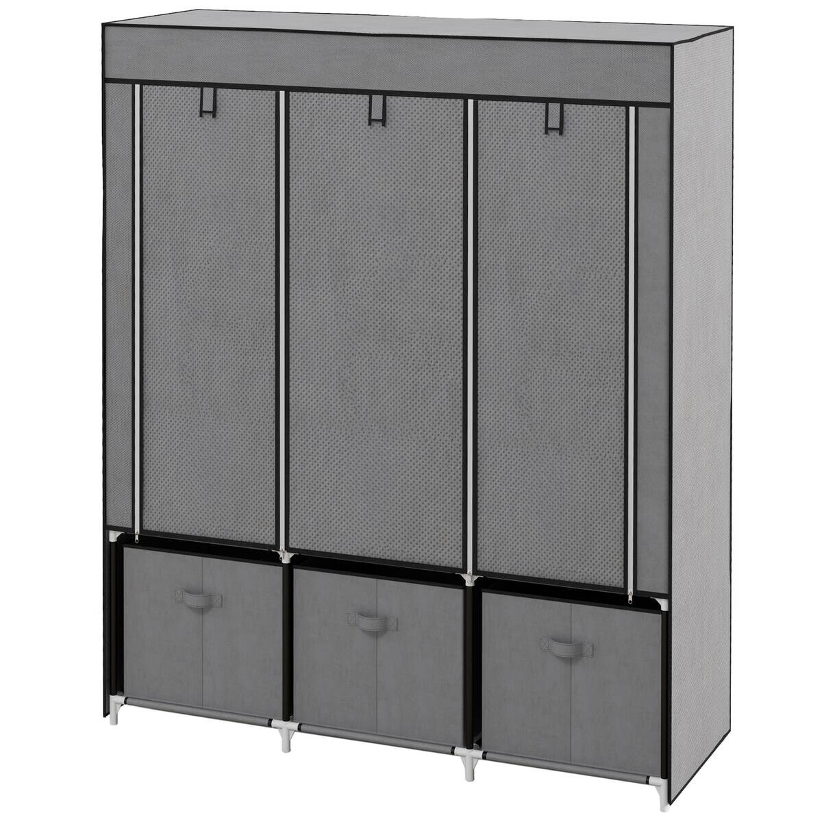 HOMCOM Kleiderschrank dunkelgrau Polypropylen B/H/L: ca. 43x125x162,5 cm HOMCOM Kleiderschrank dunkelgrau Polypropylen B/H/L: ca. 43x125x162,5 cm