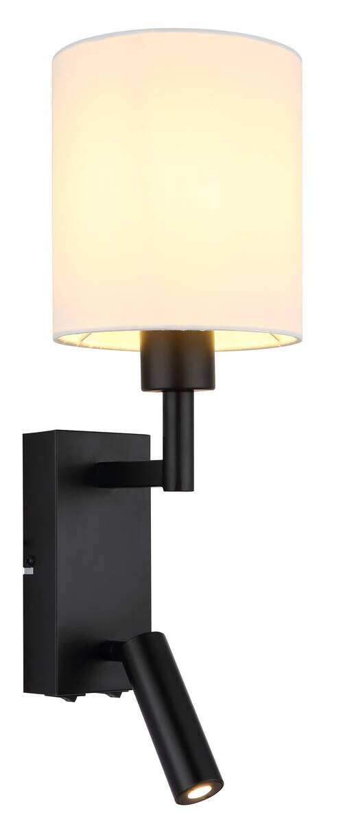 GLOBO Wandleuchte weiß schwarz Metall B/H/L: ca. 17x45,5x15 cm E27 2 Brennstellen