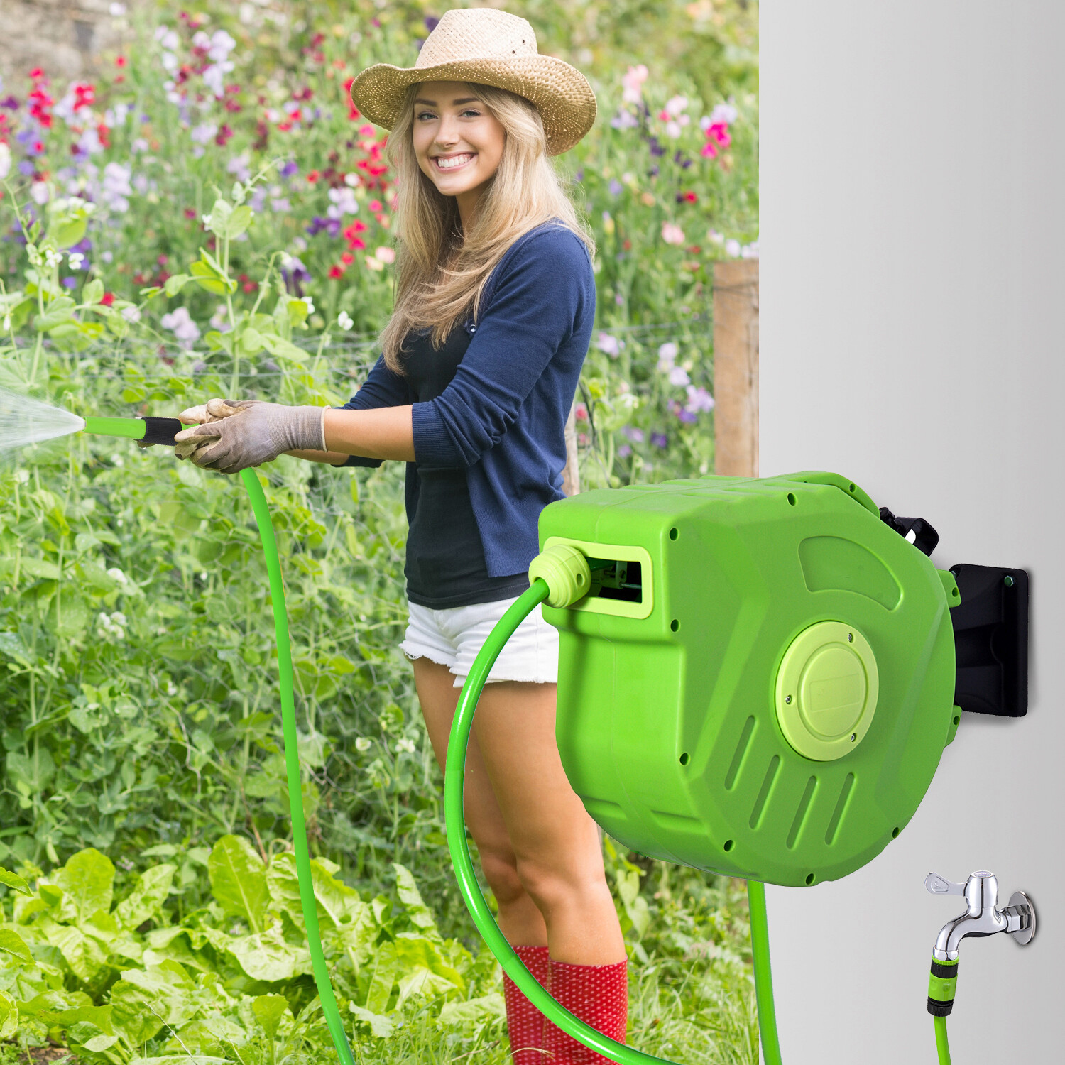 Outsunny Schlauchaufroller schwenkbar