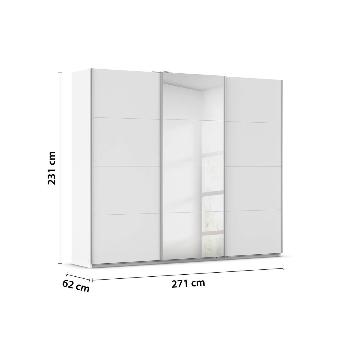 Kleiderschrank Kulmbach Alpinweiß B/H/T: ca. 271x229x62 cm