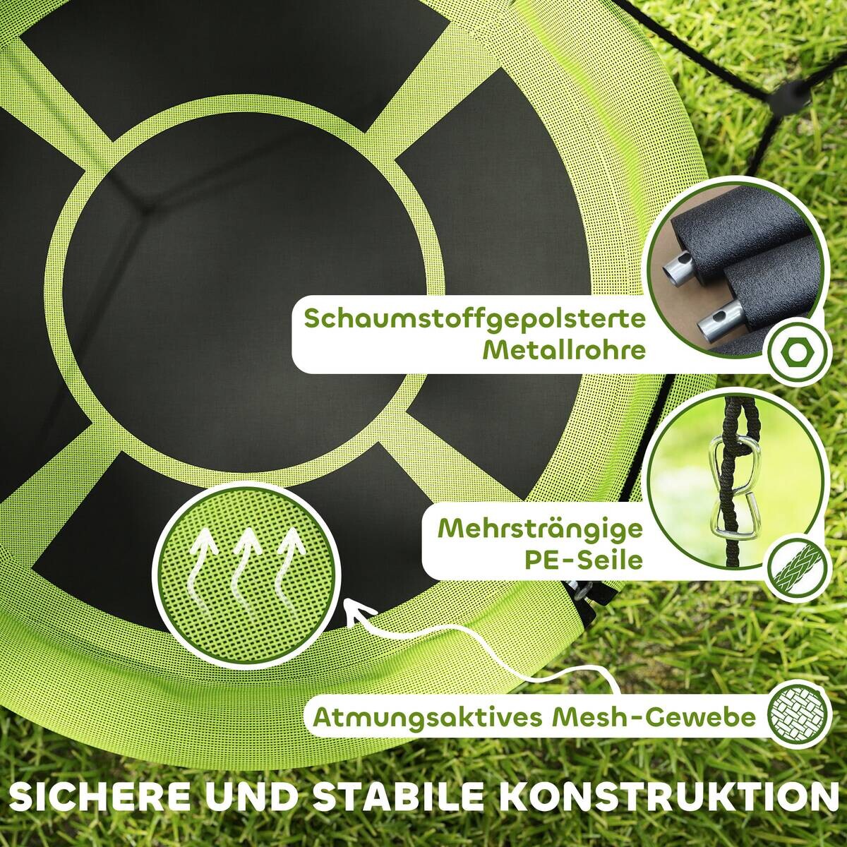 AIYAPLAY Kinderschaukel grün B/H/L: ca. 98x190x98 cm