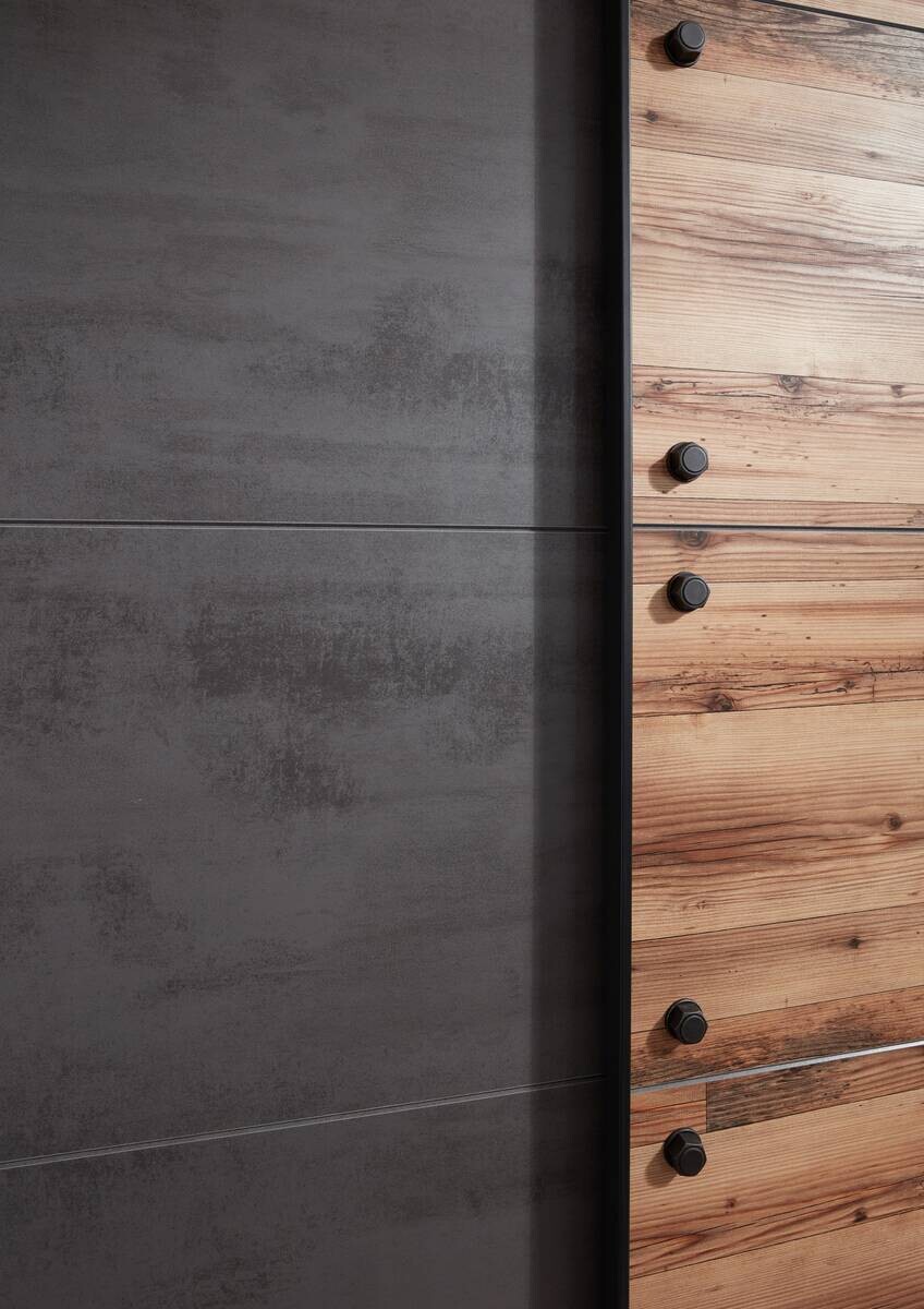 Schwebetürenschrank Dover Alpin Lodge Nachbildung Betonoxid Optik B/H/T: ca. 270x210x60 cm