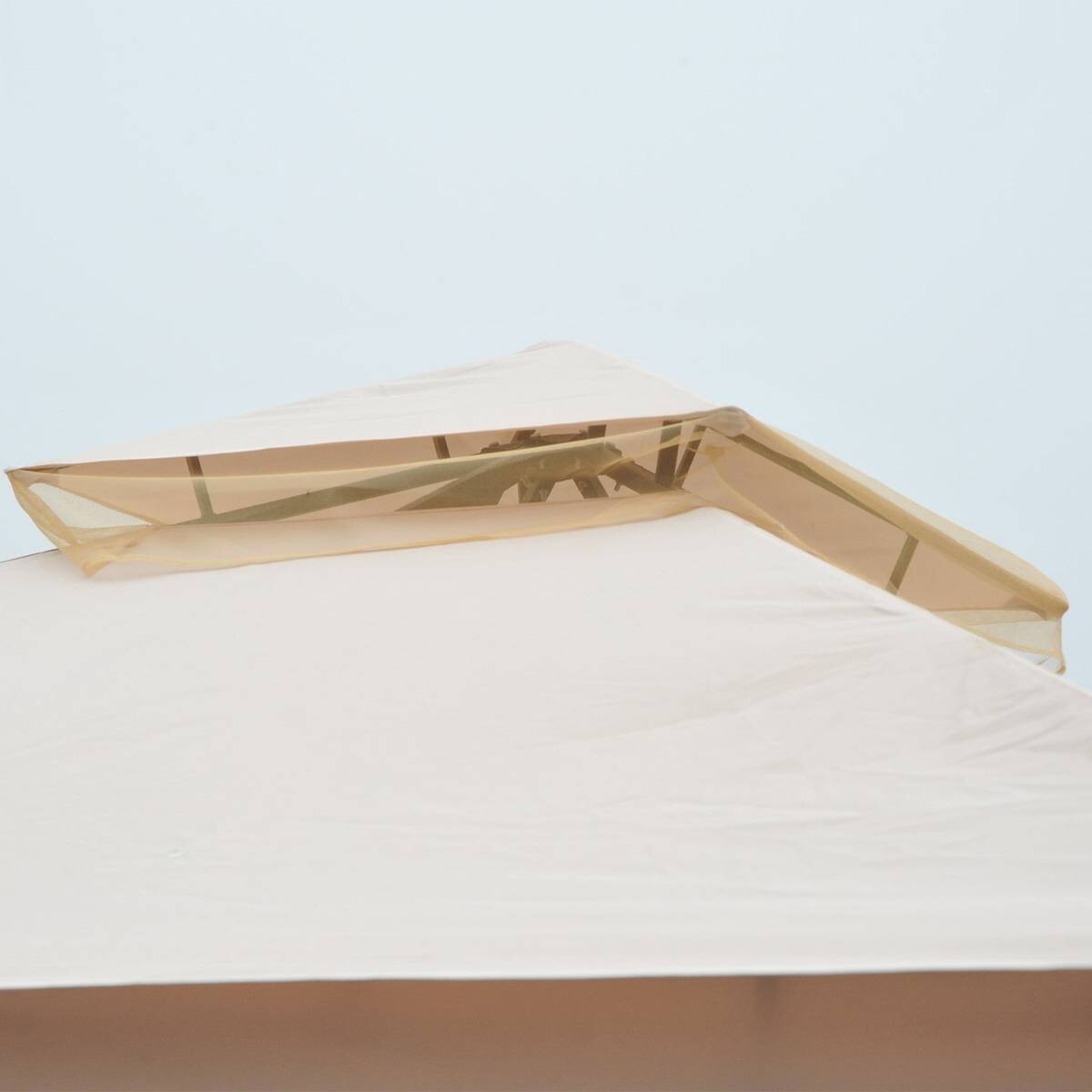 Outsunny Gartenpavillon beige Metall B/H/L: ca. 300x275x300 cm