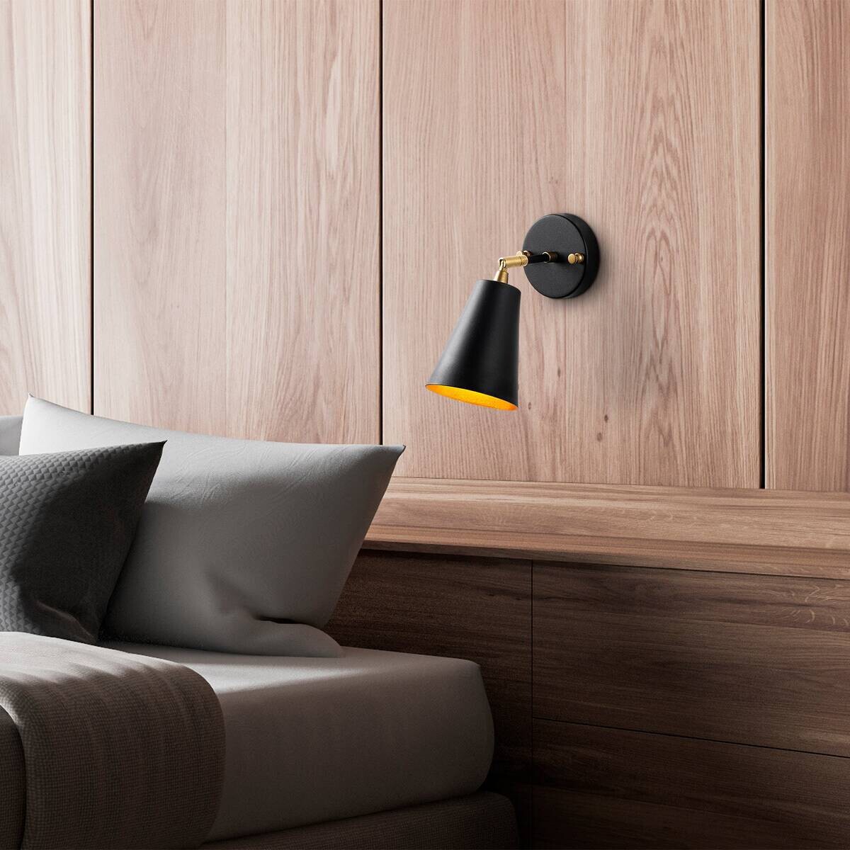 Opviq Wandleuchte Evander gold schwarz Metall Glas B/H/T/L/D: ca. 26x21x26x10x10 cm E27 1 Brennstellen