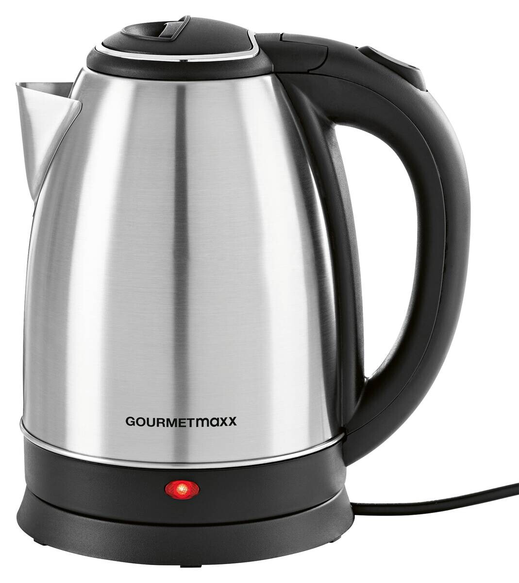 GOURMETmaxx Wasserkocher 13704 schwarz silber Kunststoff Edelstahl B/H/L: ca. 16x24x21 cm ca. 1,8 l