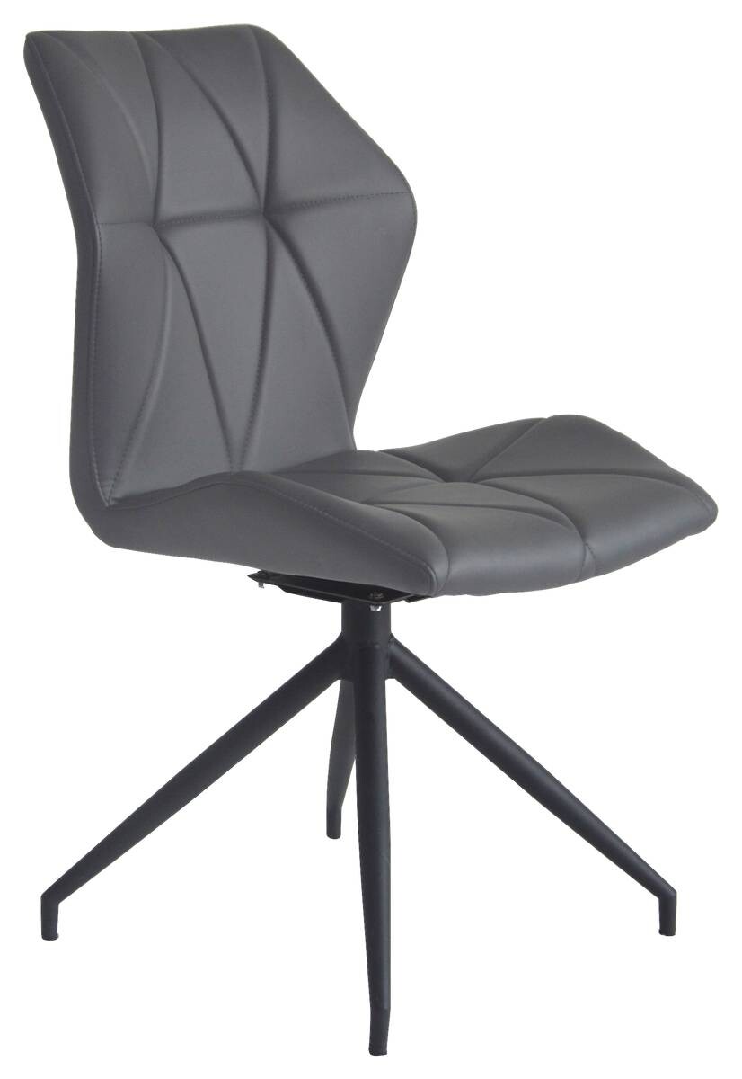 Stuhl IMKE 2er-Set grau schwarz Kunstleder Metall B/H/T: ca. 52x90,5x62 cm