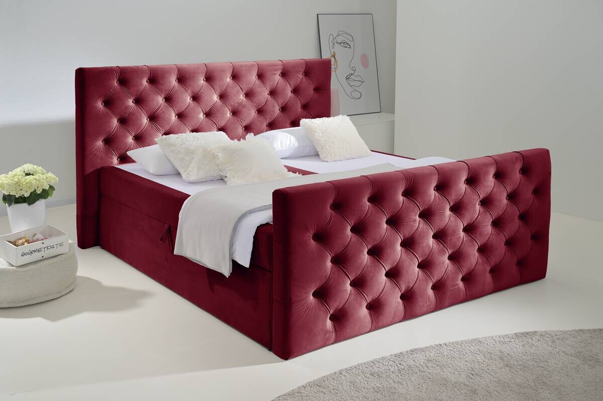 Boxbett Glow burgund rot B/H/T: ca. 180x110x224 cm