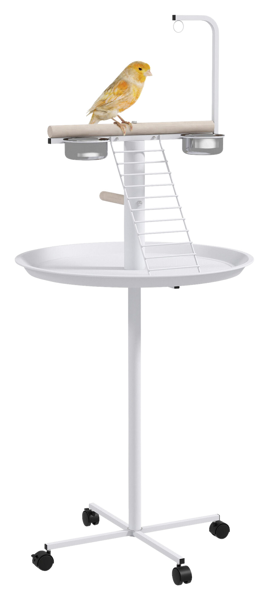 PawHut Vogelstange weiß Holz B/H/L: ca. 60x138x60 cm