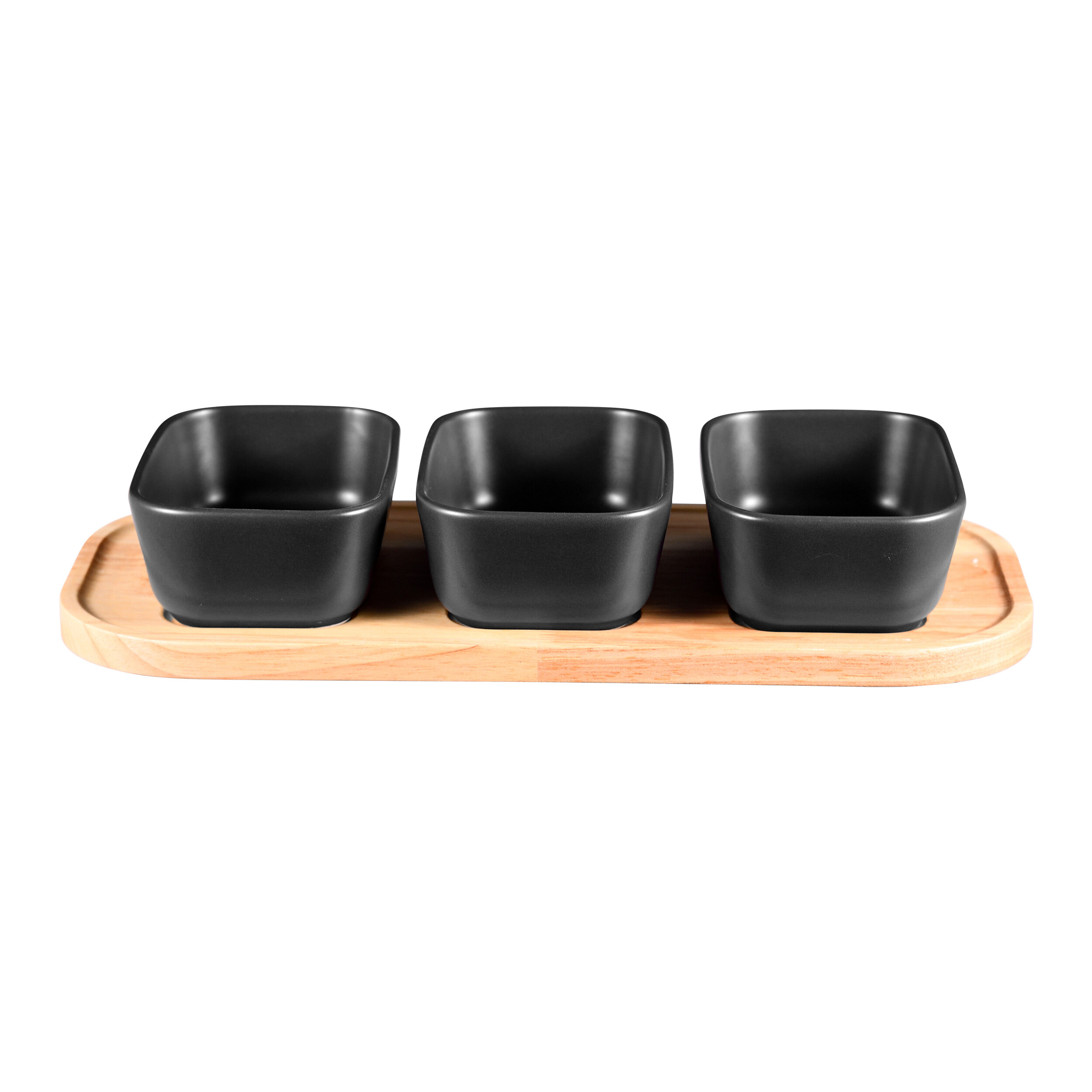BERGNER Untertassenformen CHARCOAL schwarz Holz B/H/L: ca. 16x7,5x35 cm