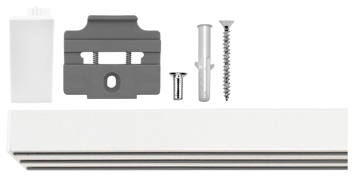 ondeco Gardinenschiene smart weiß Metall L: ca. 210 cm 3.0 Läufe