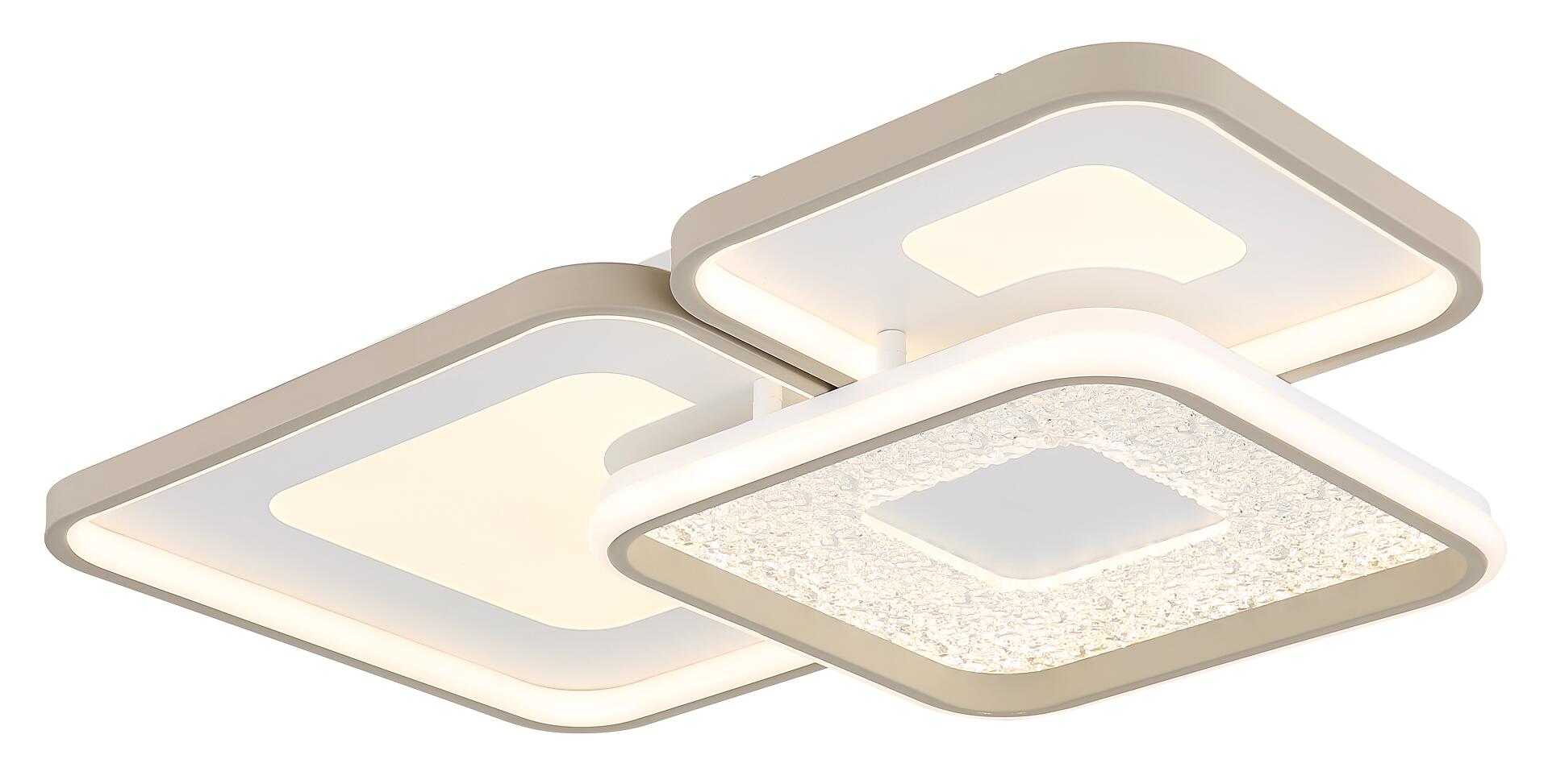 GLOBO LED-Deckenleuchte sand weiß Opal Metall Kunststoff B/H/L: ca. 45,5x10x65 cm 1 Brennstellen