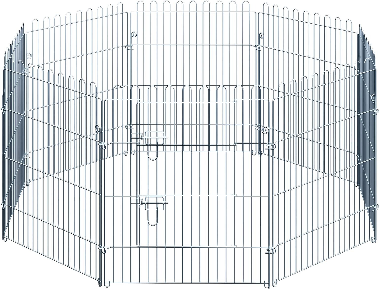 PawHut Freilaufgehege silber Metall