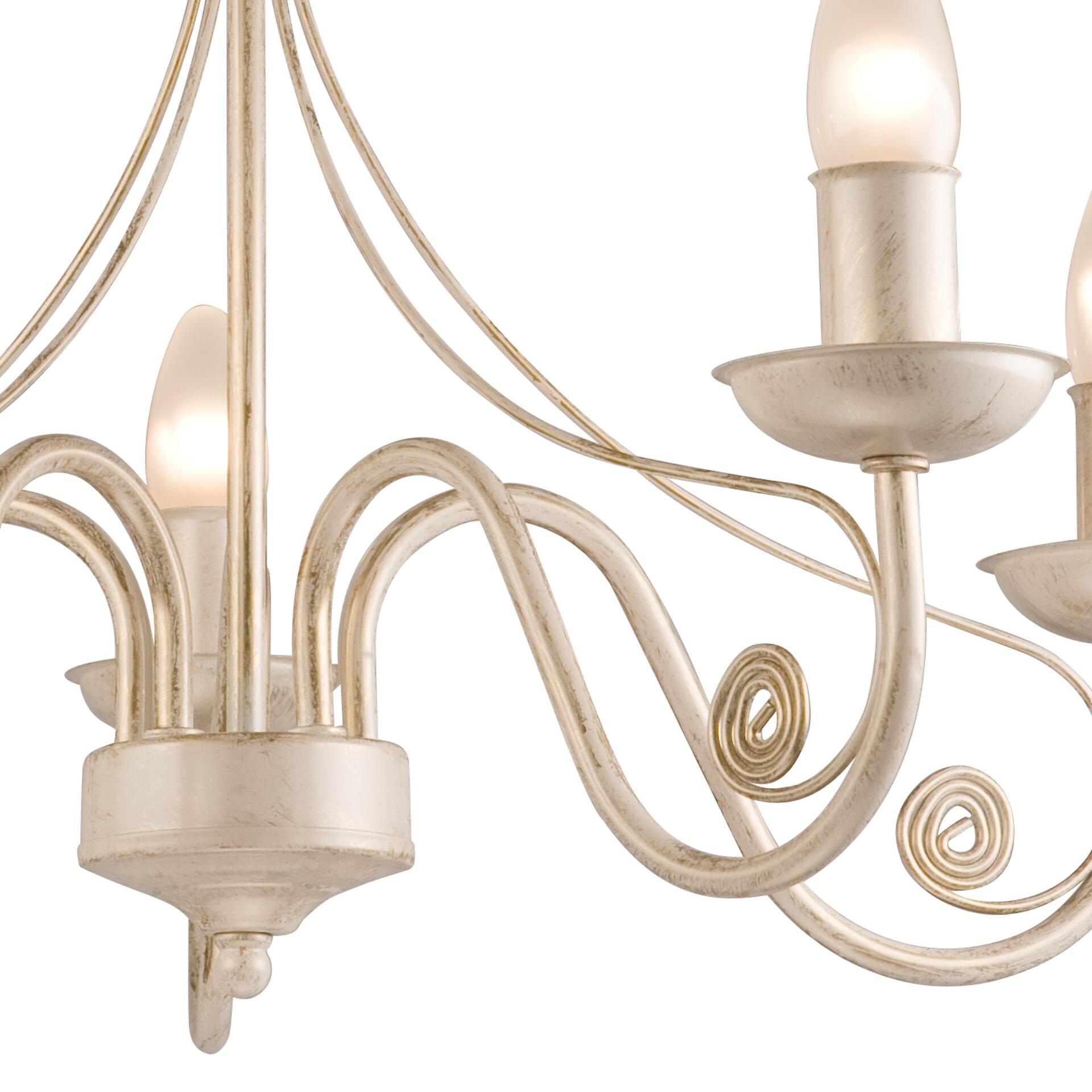 Lamkur Pendelleuchte DONATO 22536 weiß Stahl H/L: ca. 72x57 cm E14 5 Brennstellen