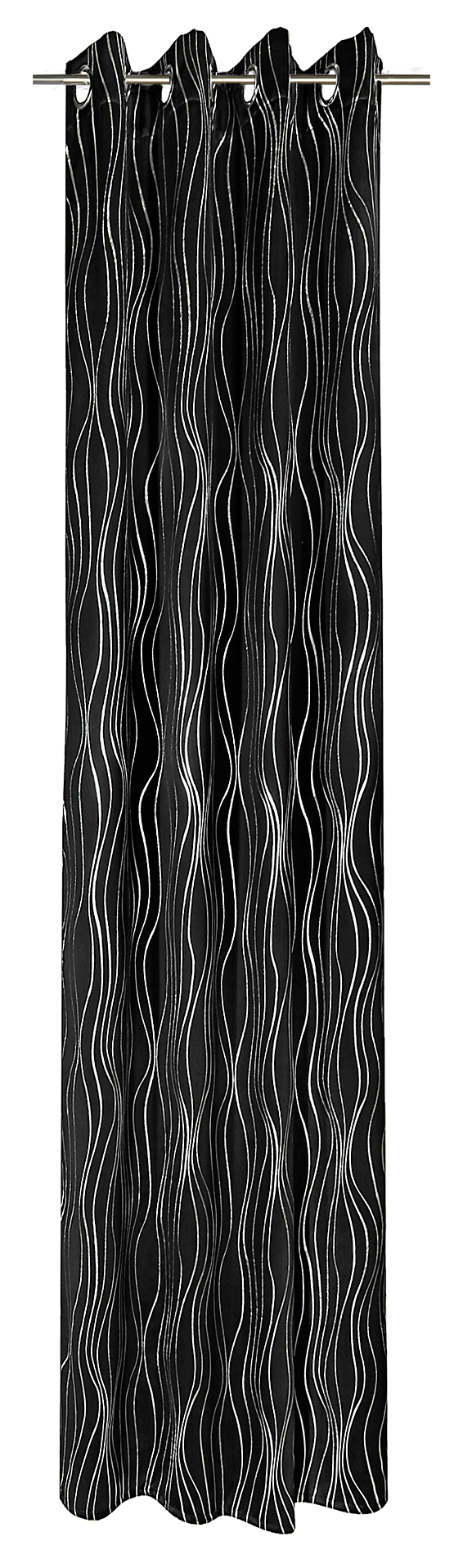 Verdunklungsvorhang Monaco schwarz B/L: ca. 135x245 cm