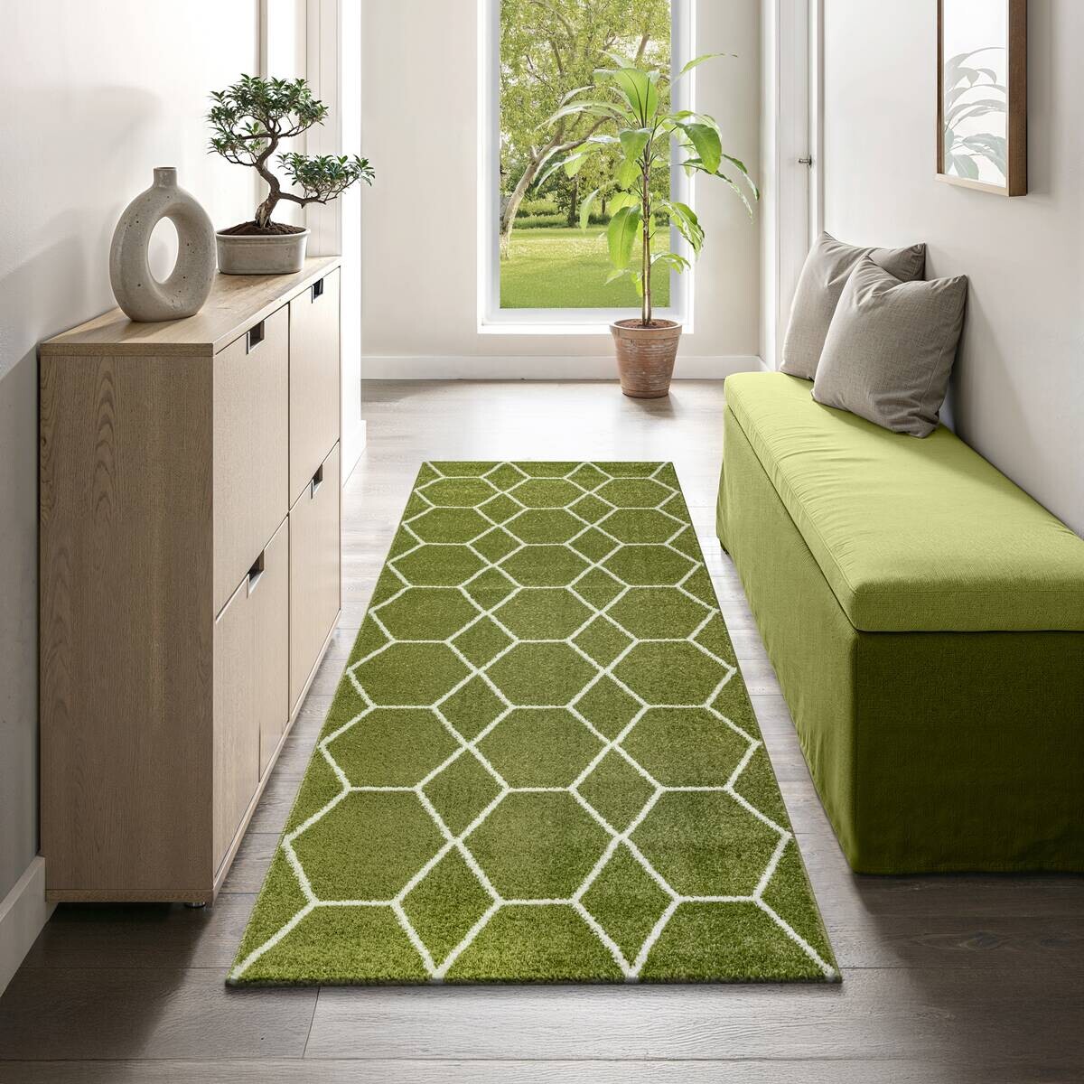 Sanat Teppich Trellis grün B/L: ca. 80x200 cm