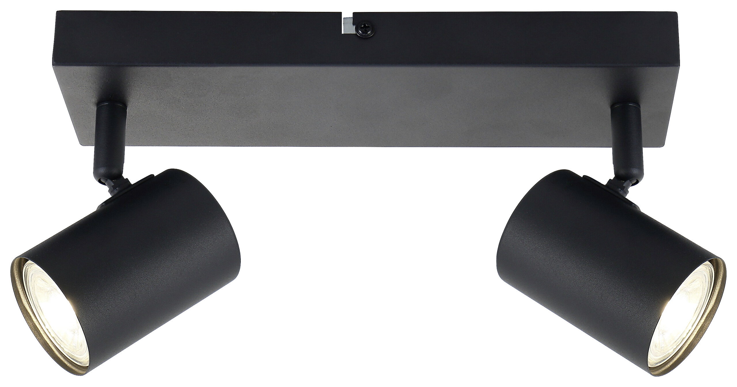 POCOline Spotbalken Thanina schwarz Metall B/H/L: ca. 8x12x34 cm GU10 2 Brennstellen