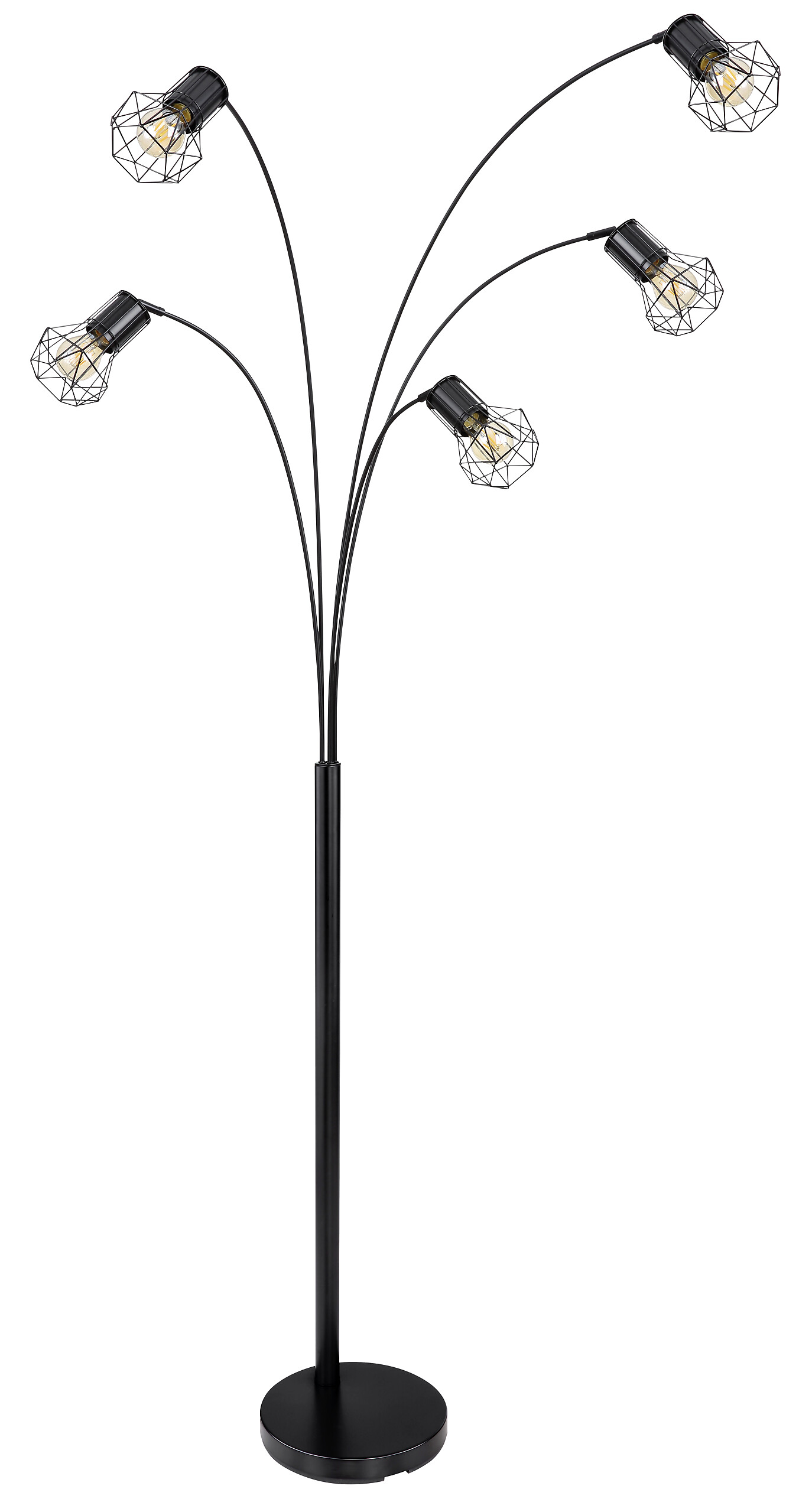 GLOBO Stehleuchte Priska mattschwarz Metall B/H/T: ca. 74x204x80 cm