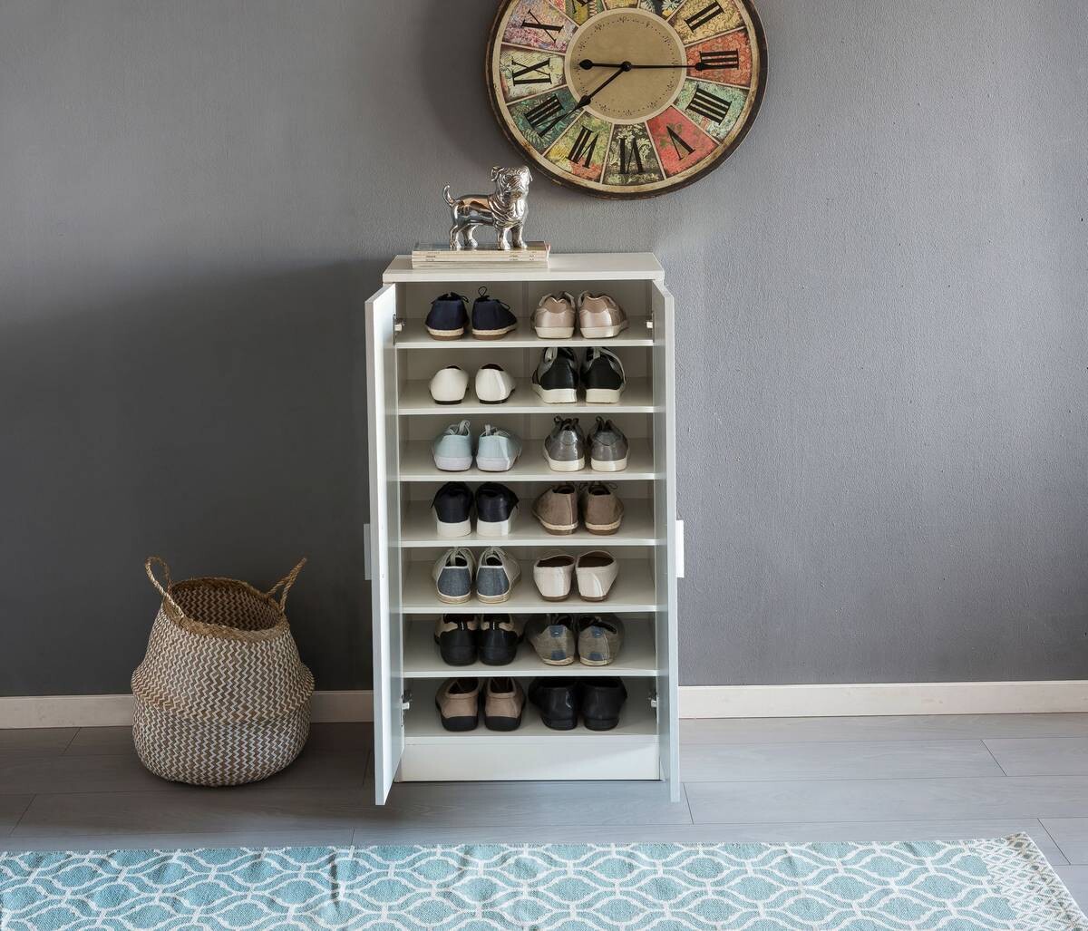 Schuhschrank weiß B/H/T: ca. 55x108x35 cm