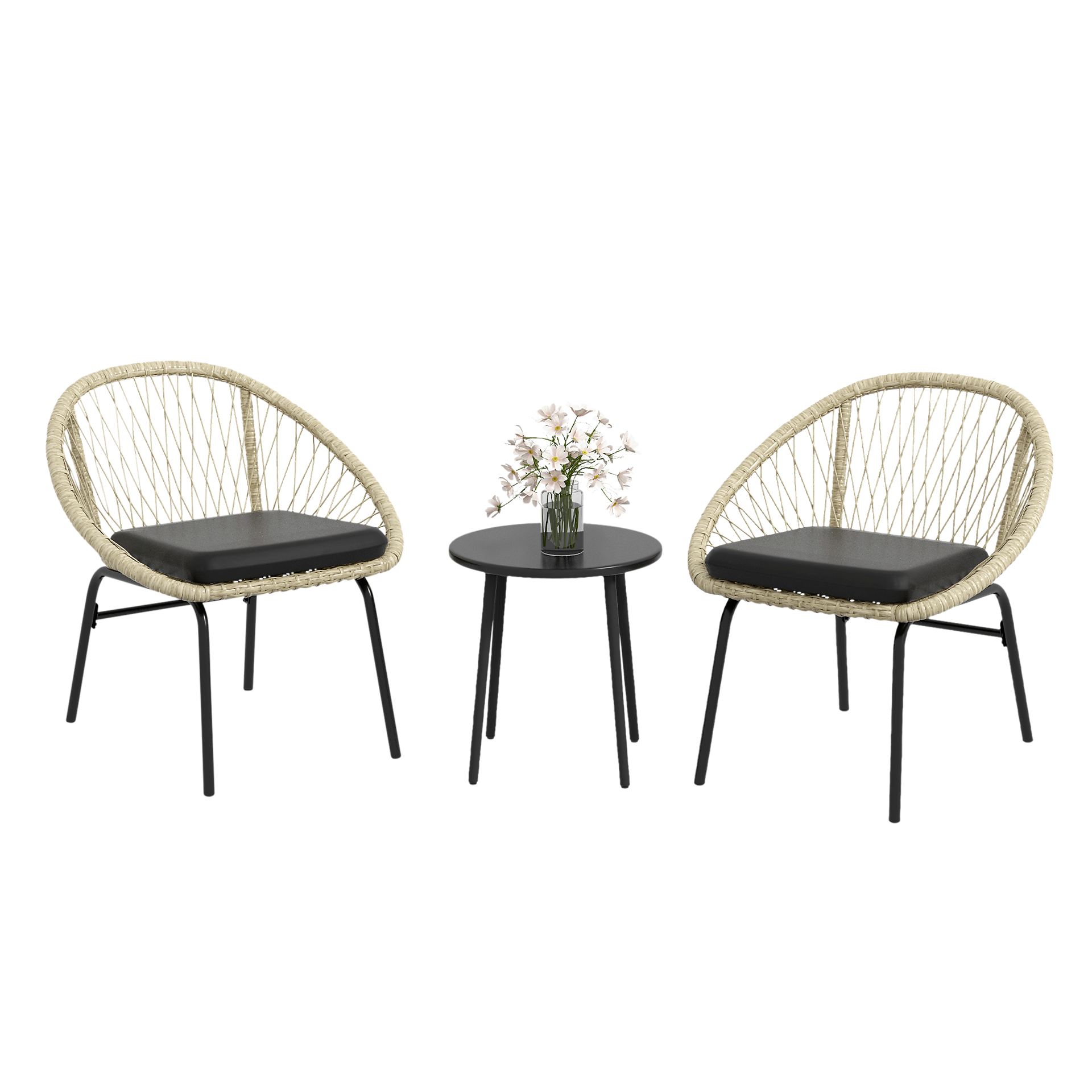 Outsunny Sitzgruppe gelb Polyester B/H/L: ca. 63x70x73 cm