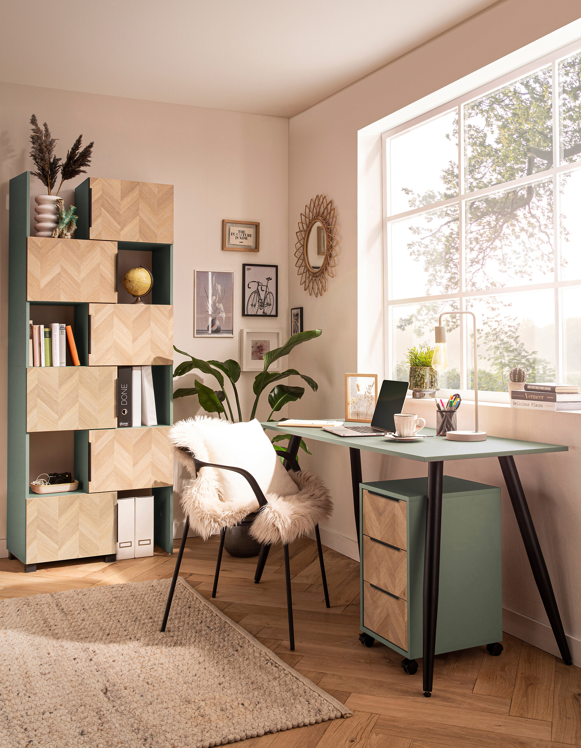 Regal Piazza Pistazie Eiche Nachbildung B/H/T: ca. 78x101,6x34,7 cm