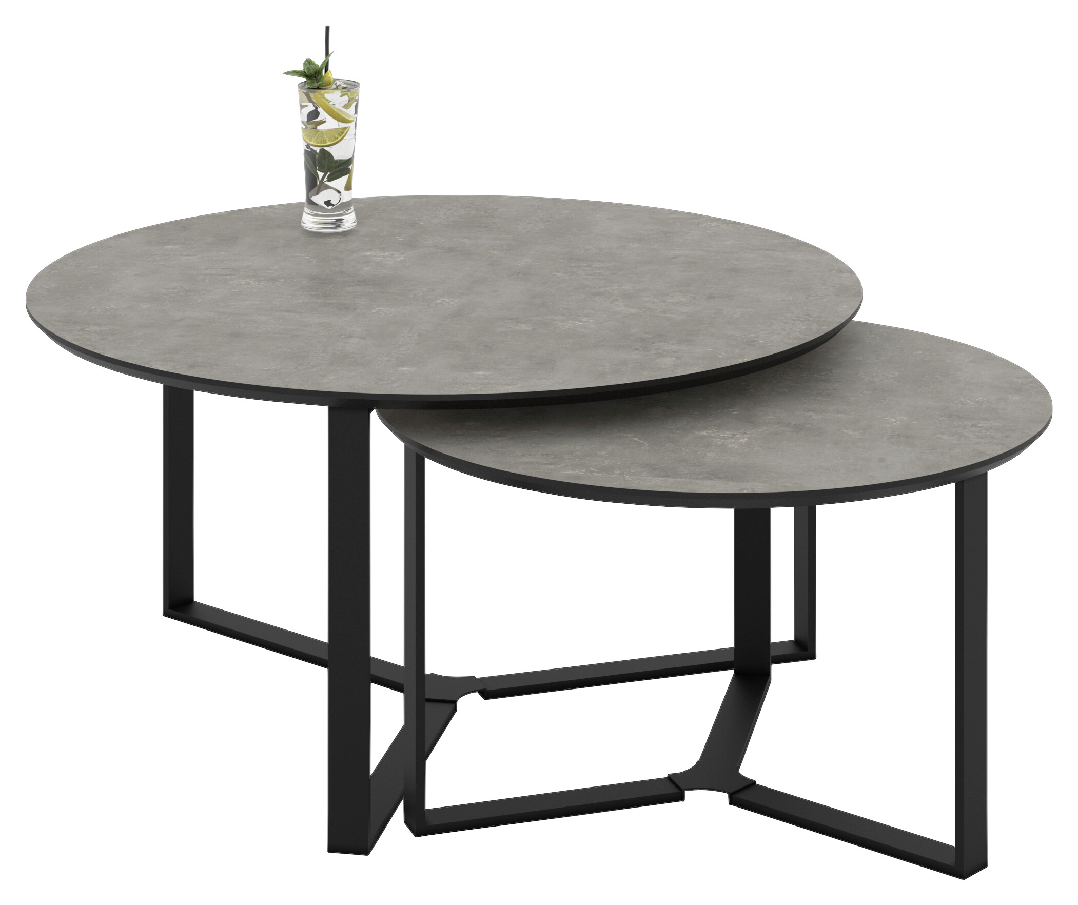 Hela Couchtisch Massa stone Metall B/H: ca. 80x45 cm