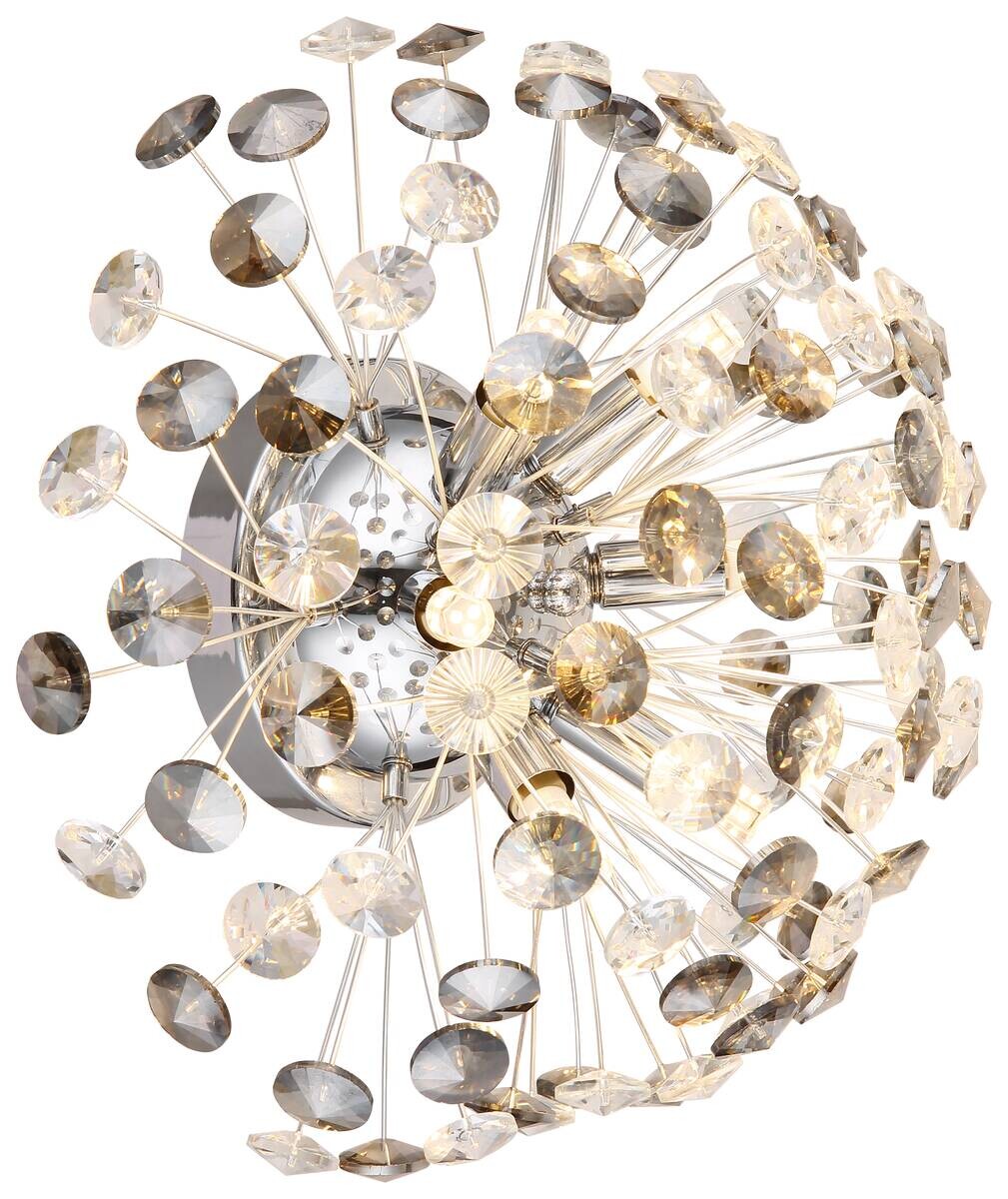 GLOBO LED-Wandleuchte Rauch Chrom Metall D: ca. 40 cm G9 6 Brennstellen