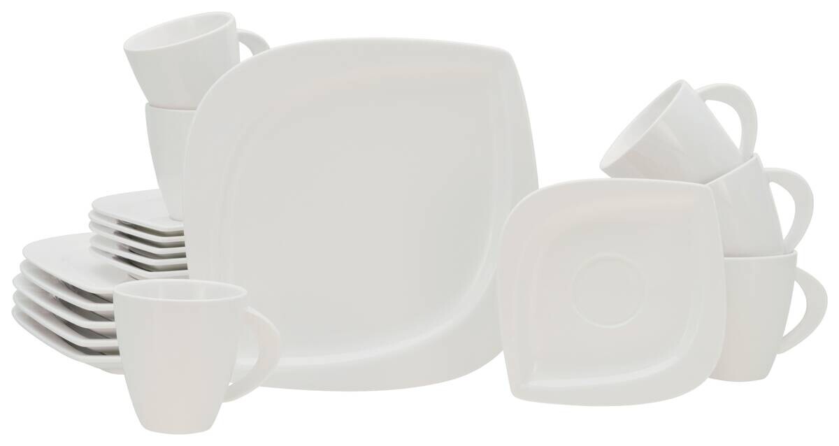 CreaTable Kaffeeservice Melbourne creme Porzellan 18 tlg.